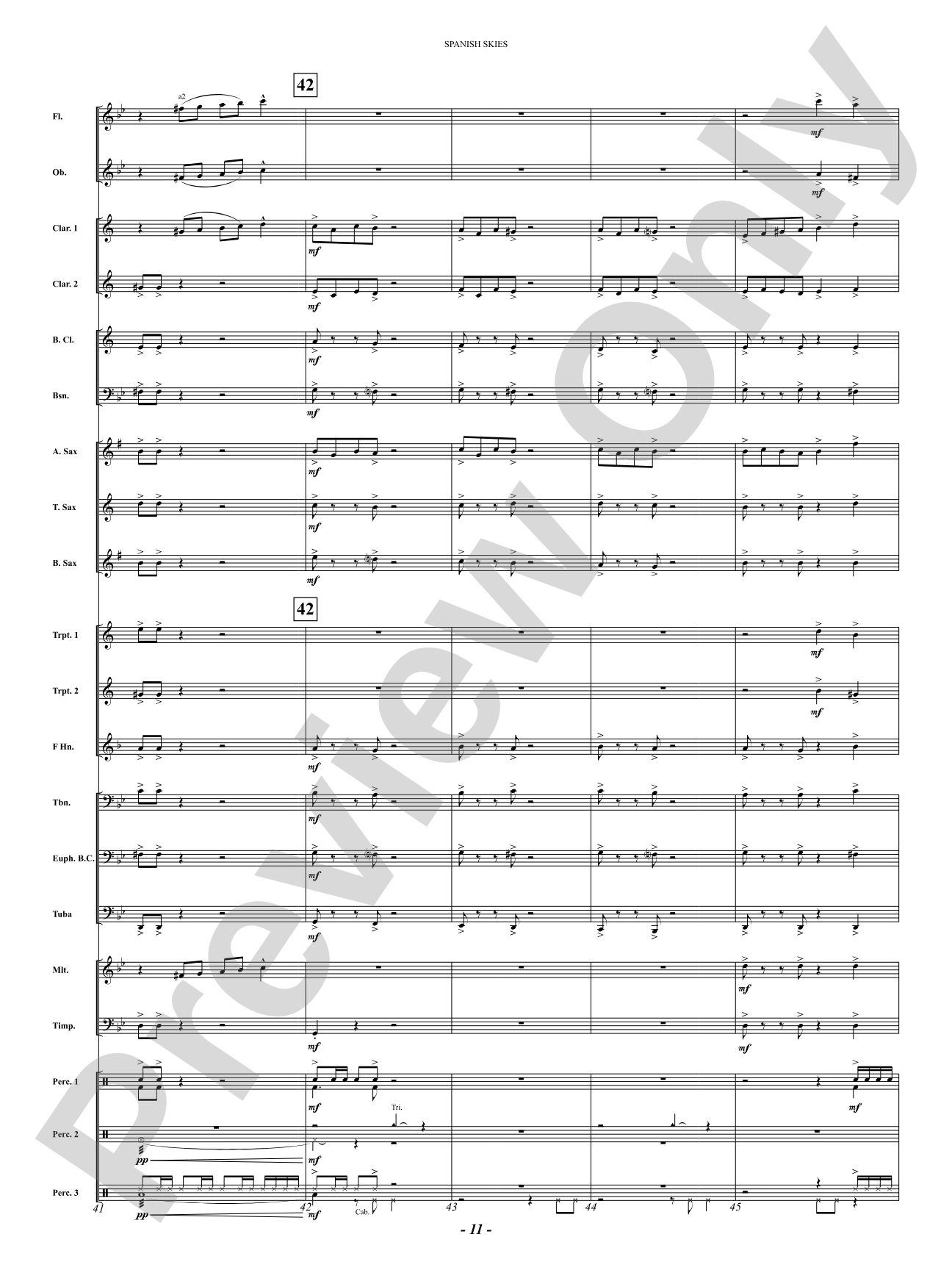 Spanish Skies: Concert Band Conductor Score & Parts