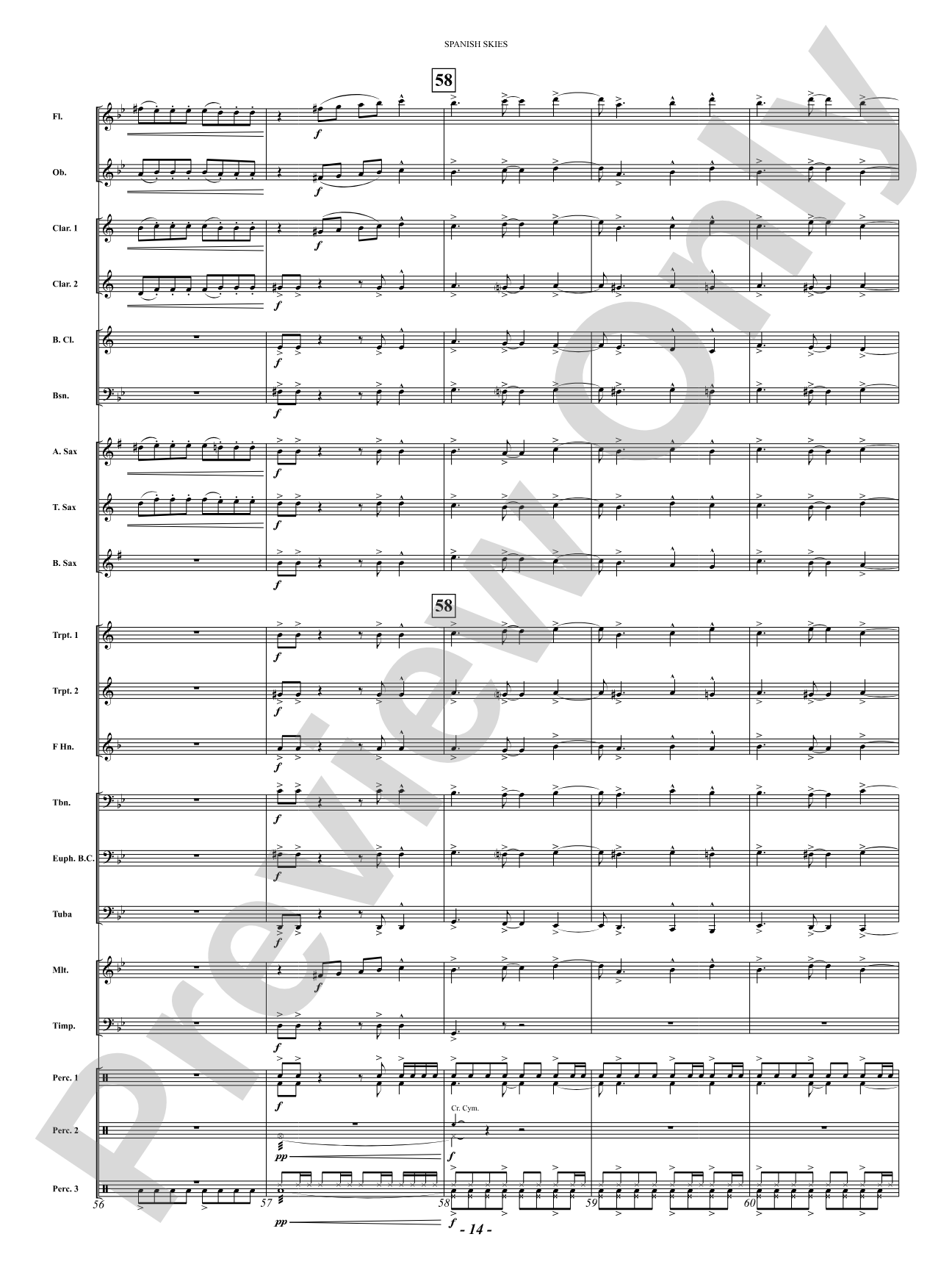 Spanish Skies: Concert Band Conductor Score & Parts