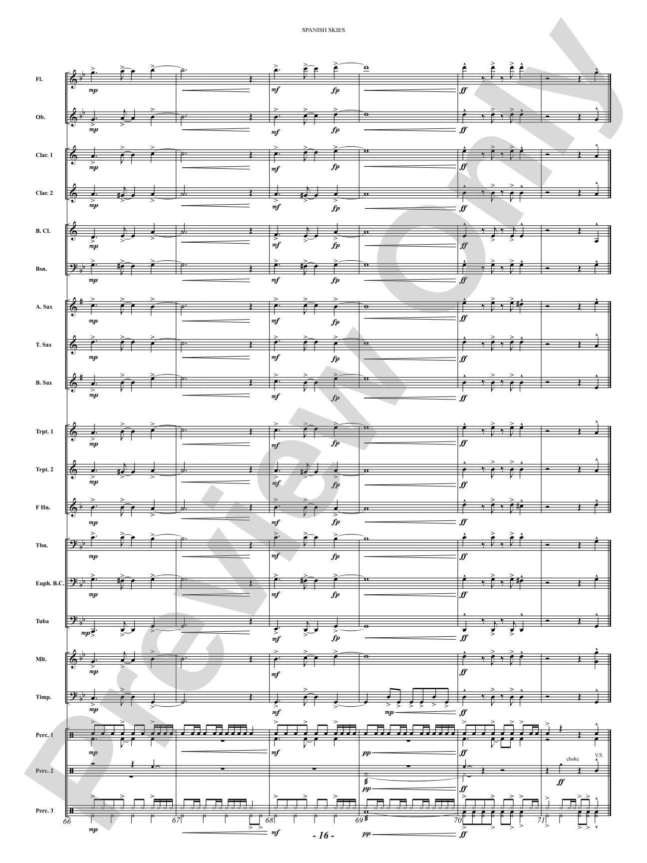 Spanish Skies: Concert Band Conductor Score & Parts