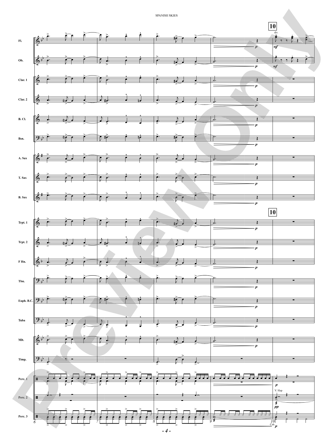 Spanish Skies: Concert Band Conductor Score & Parts