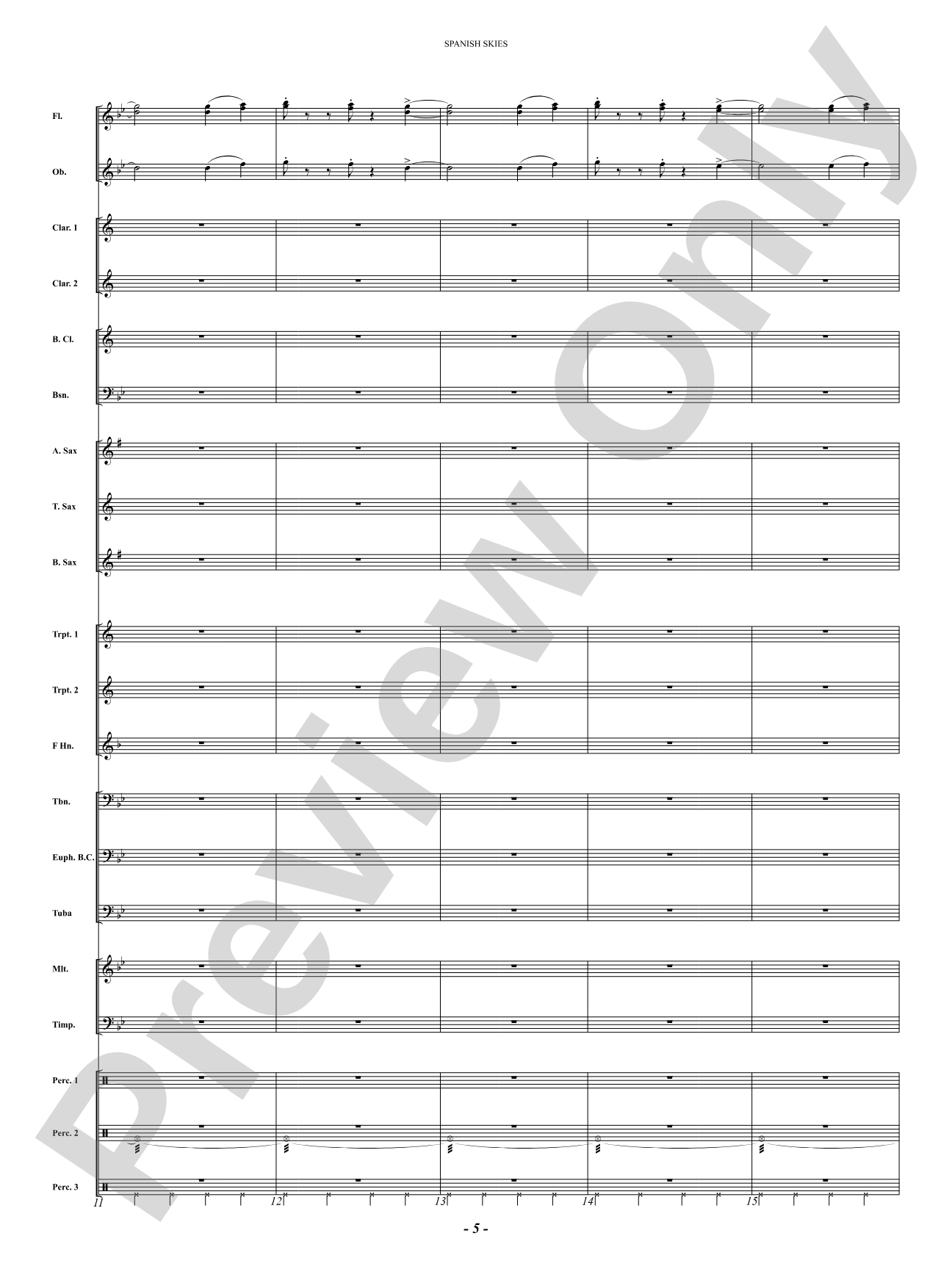 Spanish Skies: Concert Band Conductor Score & Parts