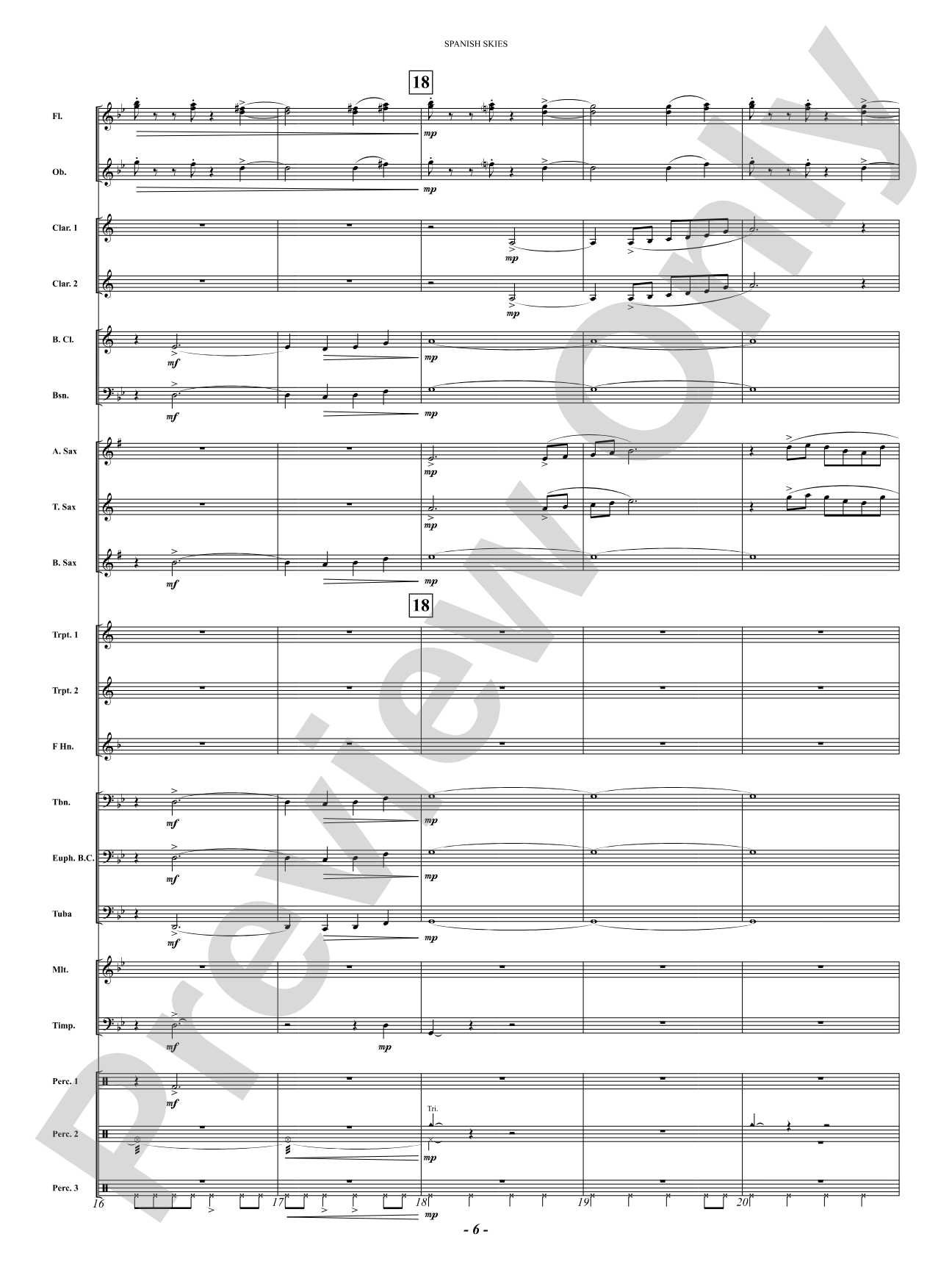 Spanish Skies: Concert Band Conductor Score & Parts