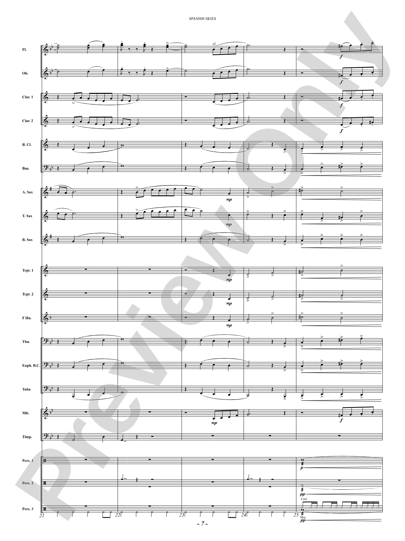 Spanish Skies: Concert Band Conductor Score & Parts