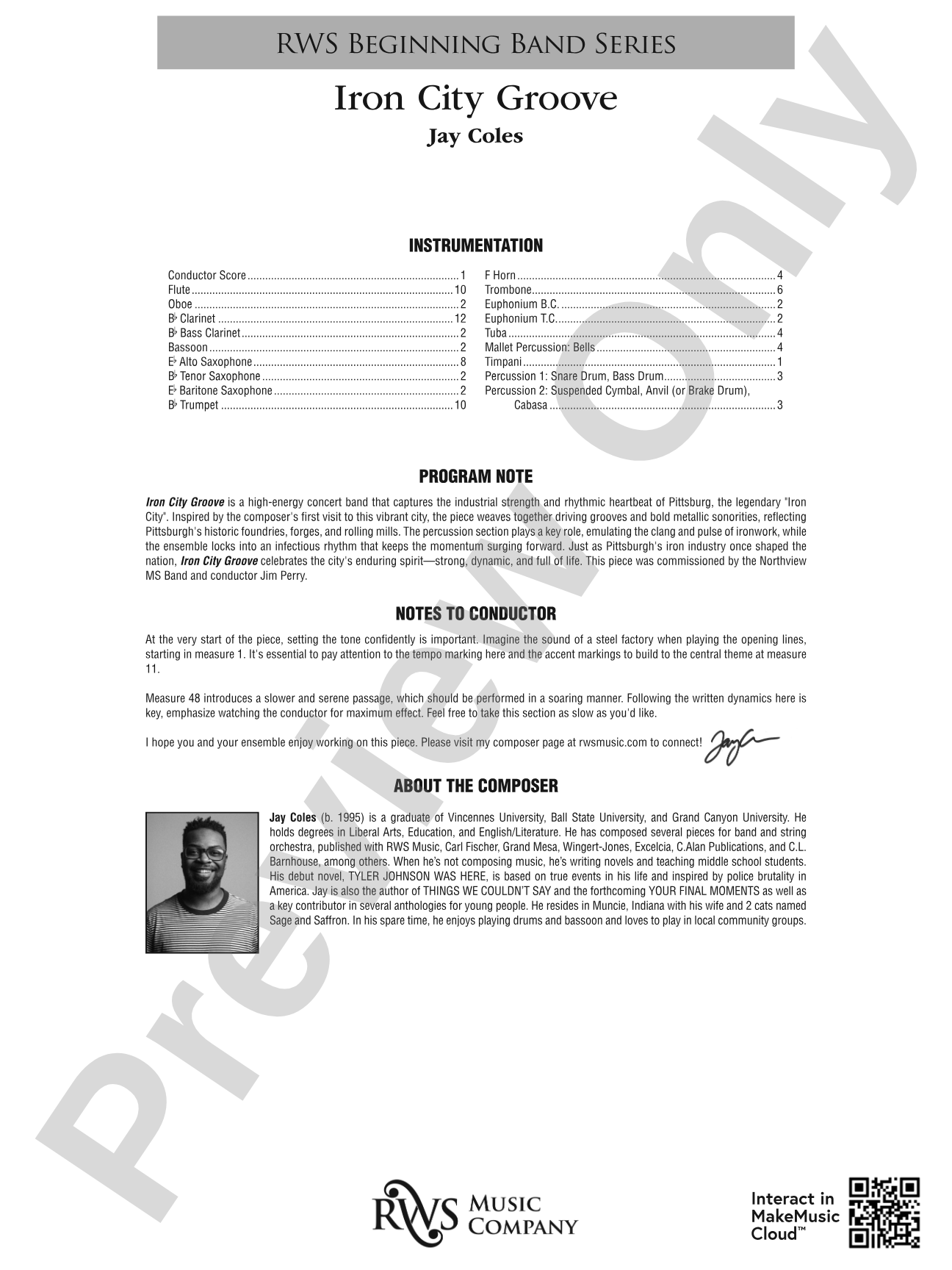 Iron City Groove: Concert Band Conductor Score & Parts