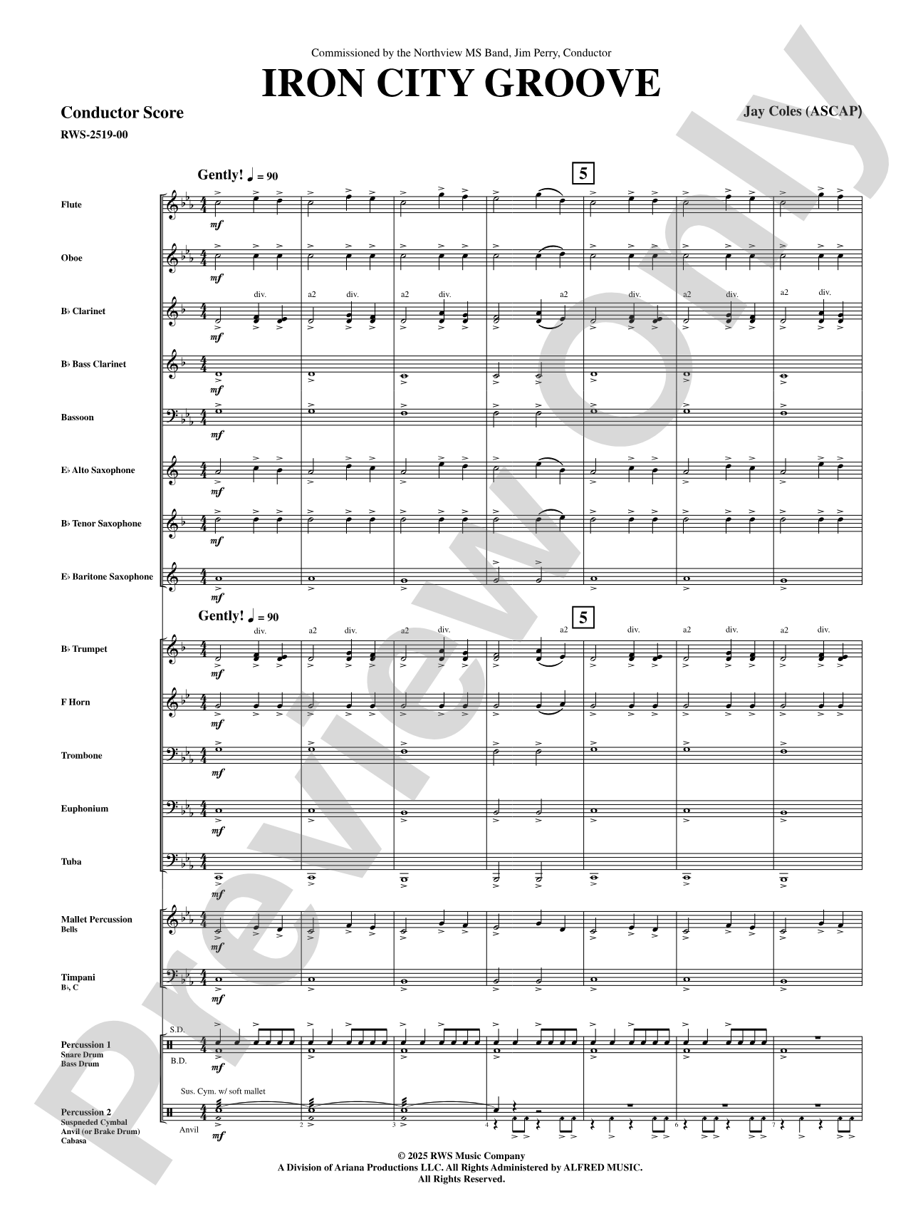 Iron City Groove: Concert Band Conductor Score & Parts