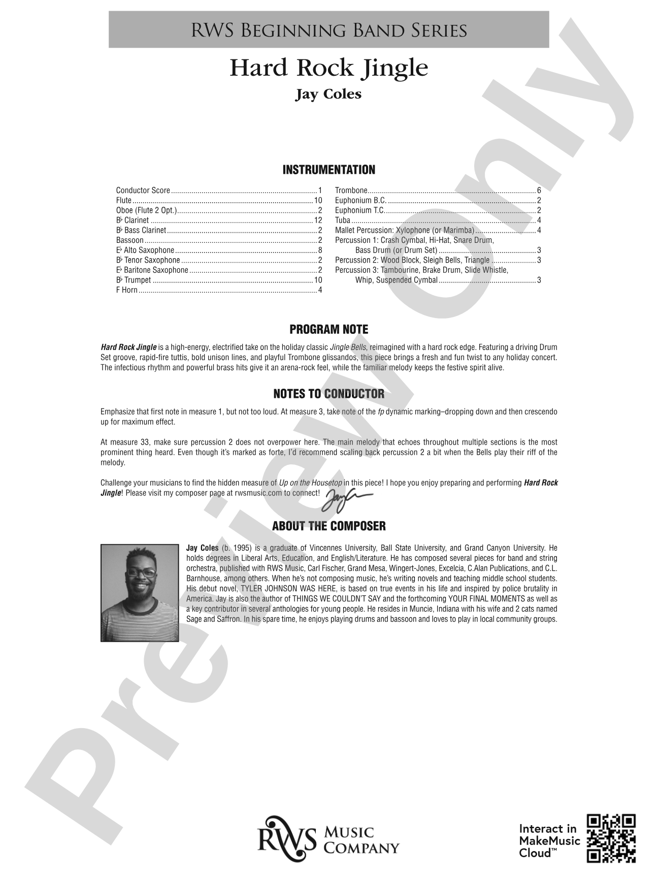 Hard Rock Jingle: Concert Band Conductor Score & Parts
