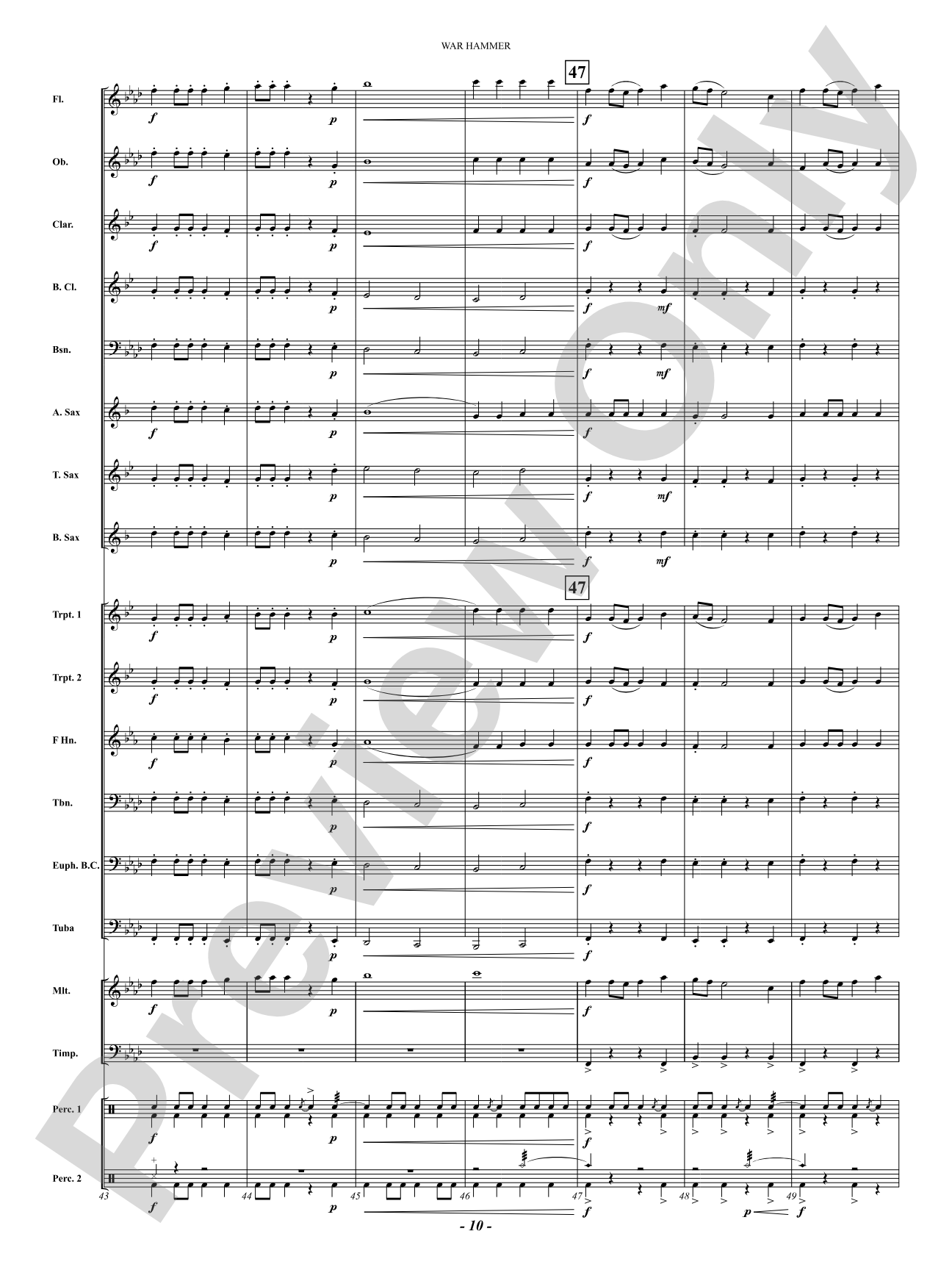 War Hammer: Concert Band Conductor Score & Parts