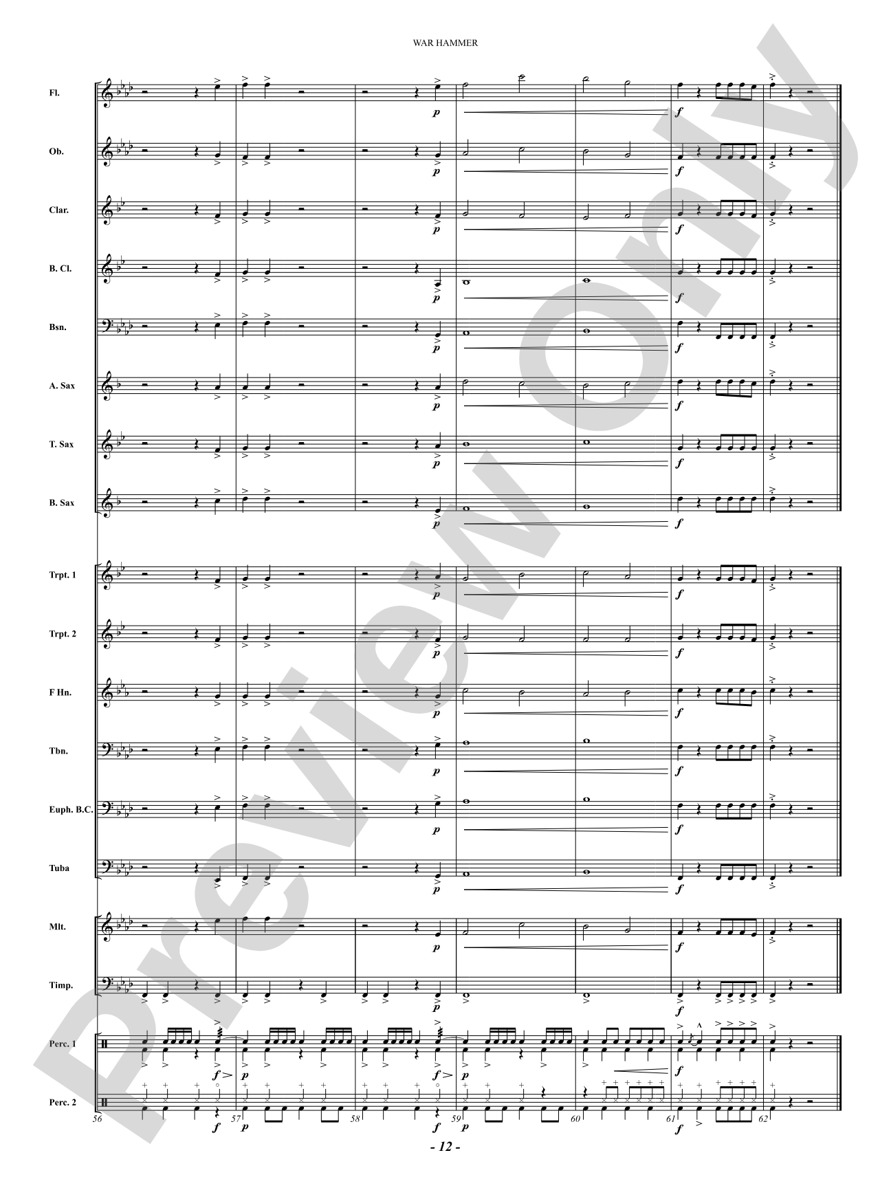 War Hammer: Concert Band Conductor Score & Parts