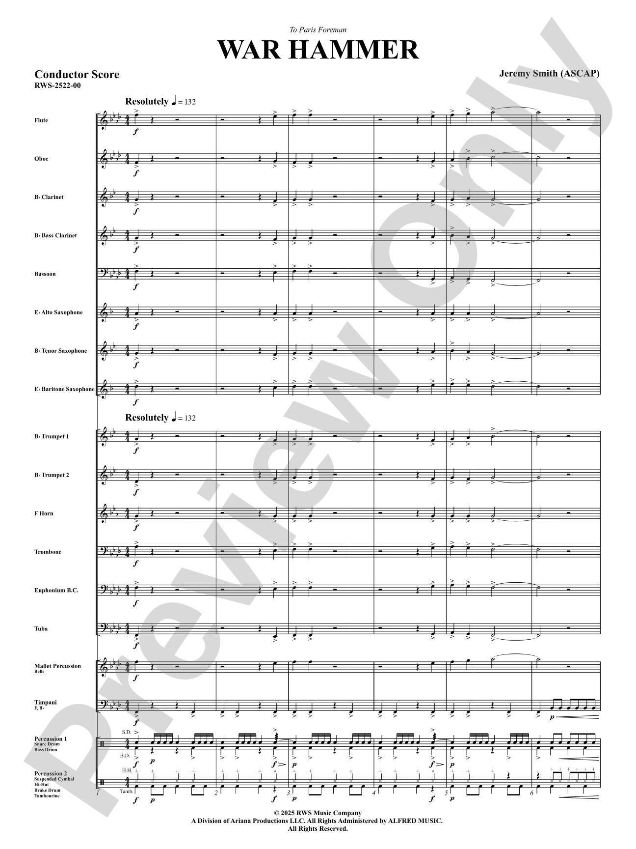 War Hammer: Concert Band Conductor Score & Parts