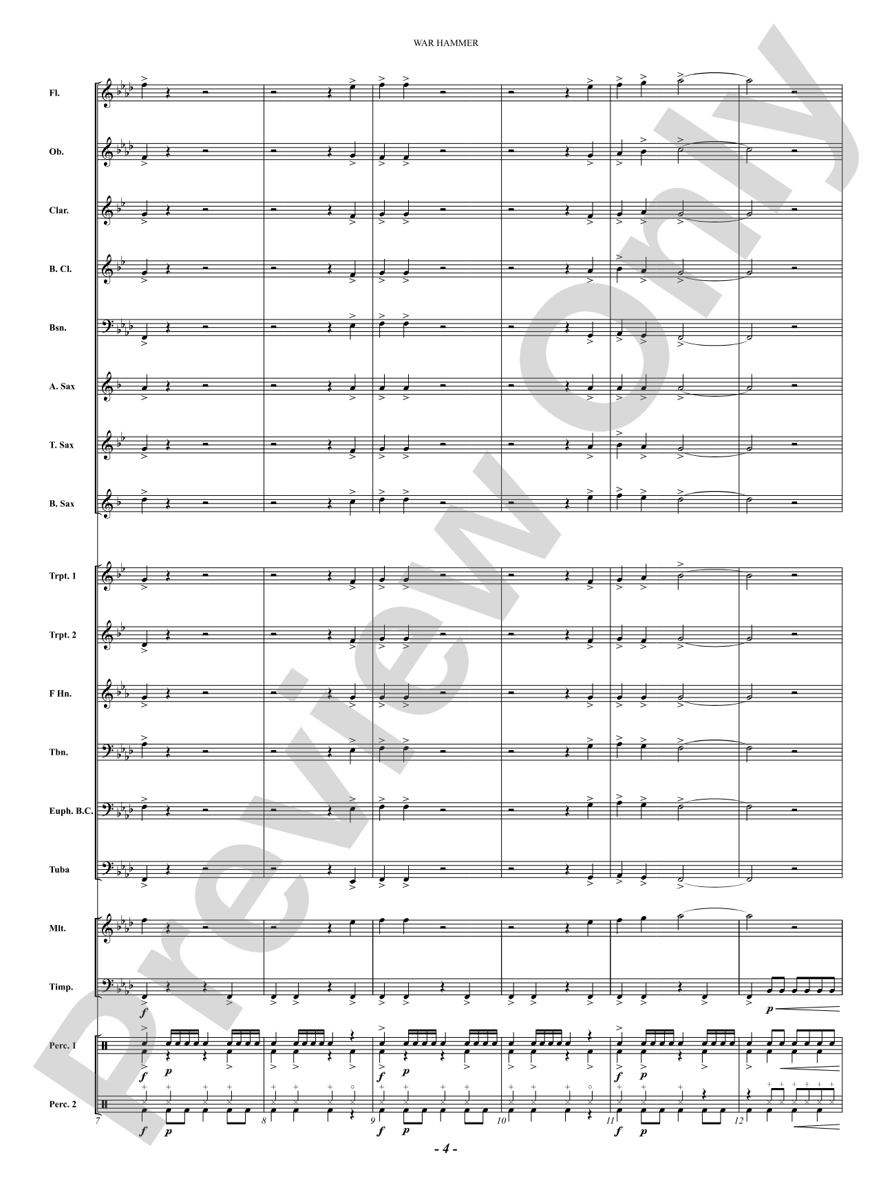 War Hammer: Concert Band Conductor Score & Parts