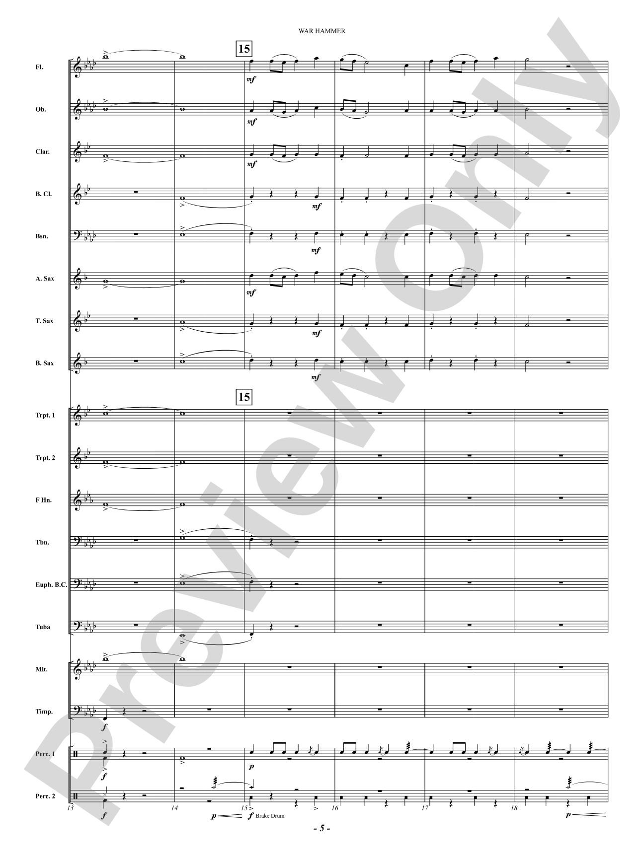 War Hammer: Concert Band Conductor Score & Parts