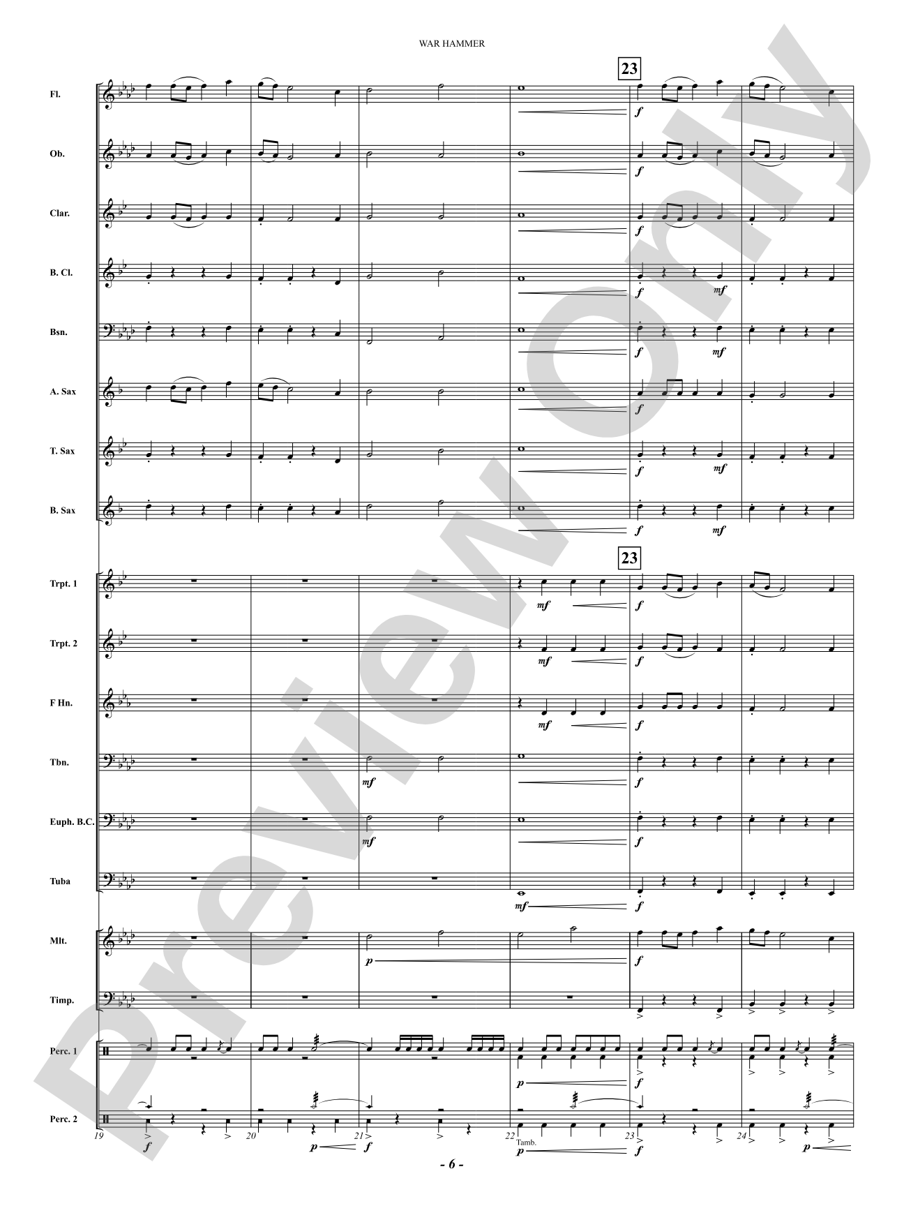War Hammer: Concert Band Conductor Score & Parts