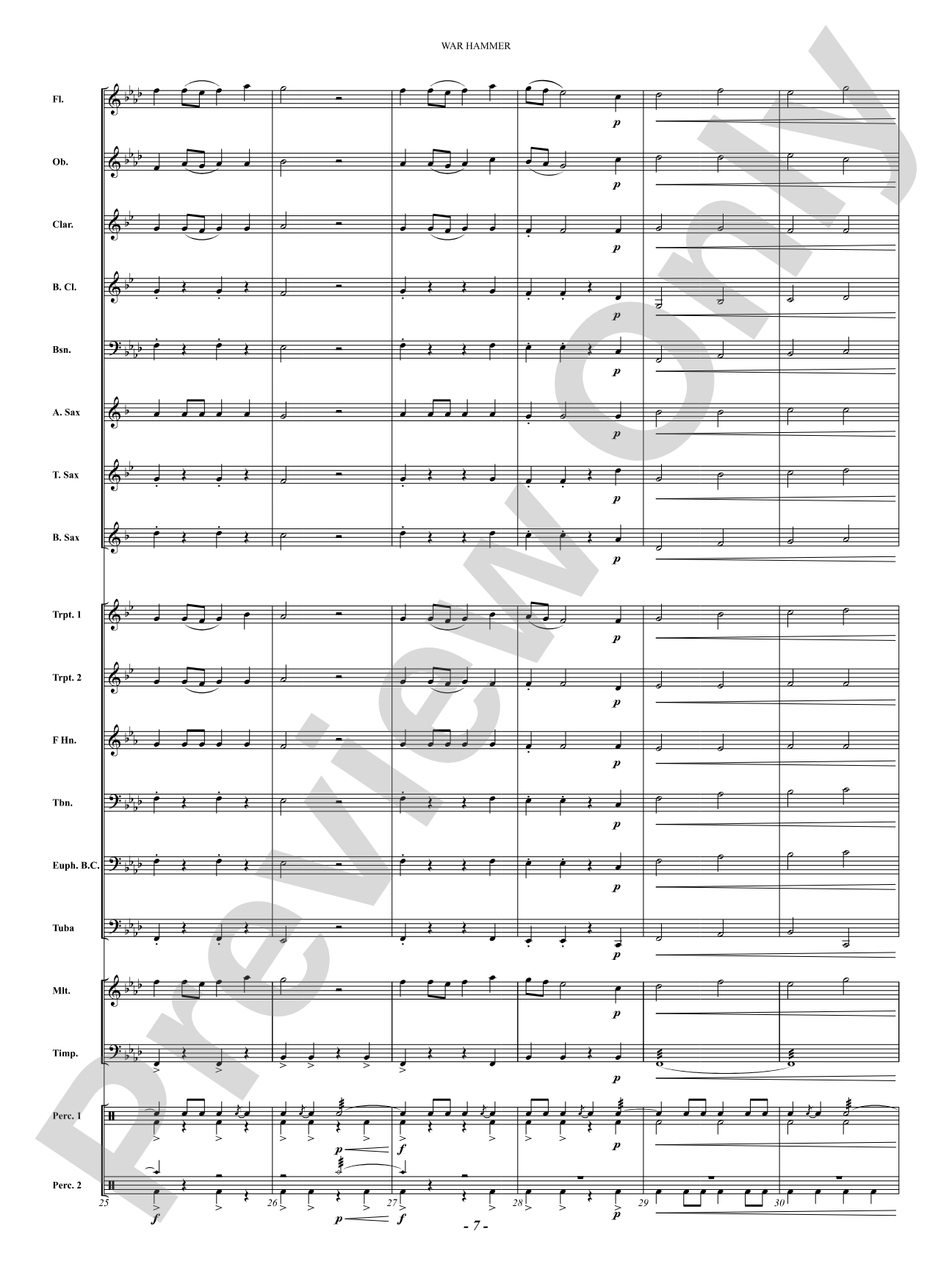 War Hammer: Concert Band Conductor Score & Parts