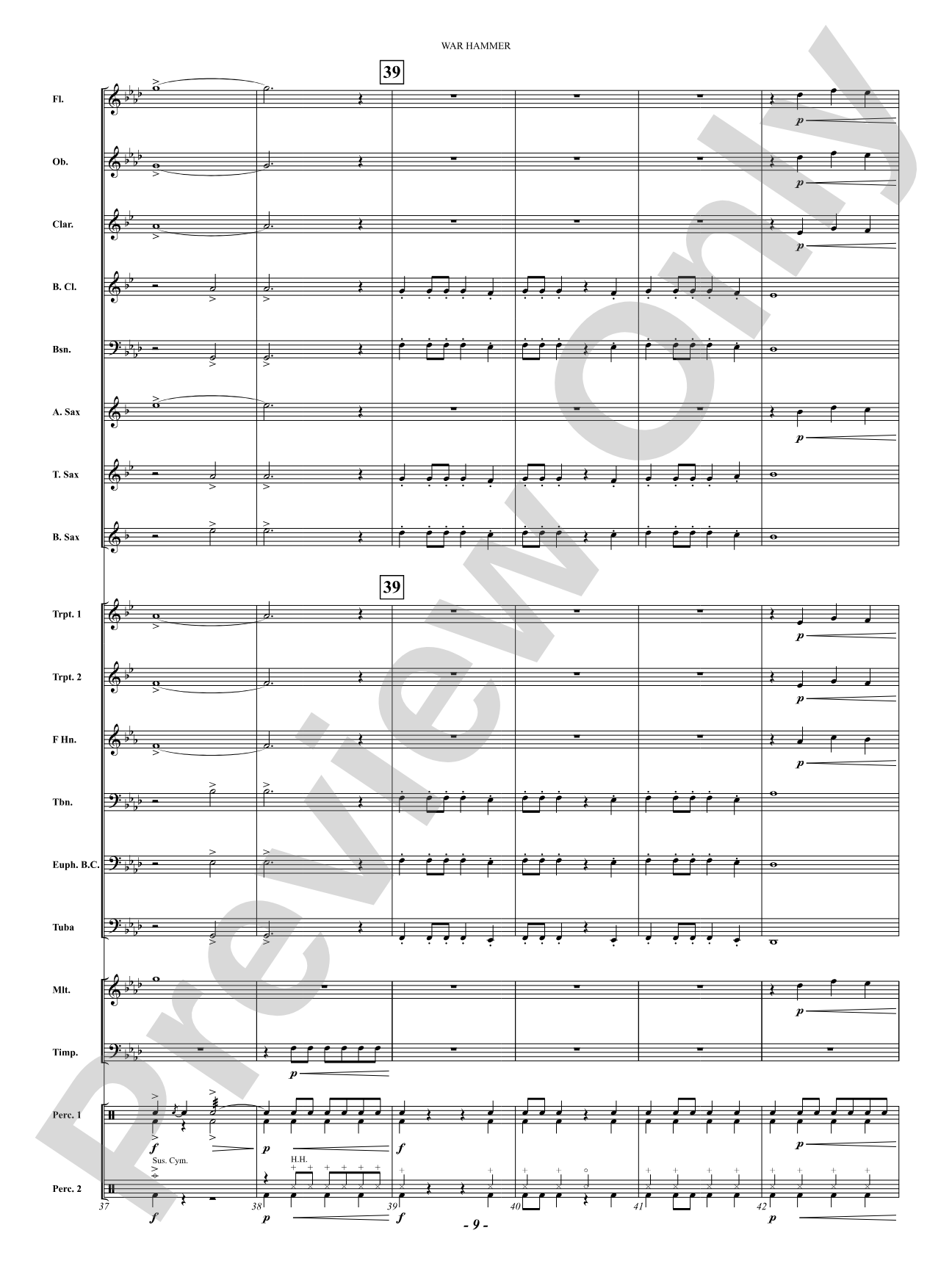 War Hammer: Concert Band Conductor Score & Parts