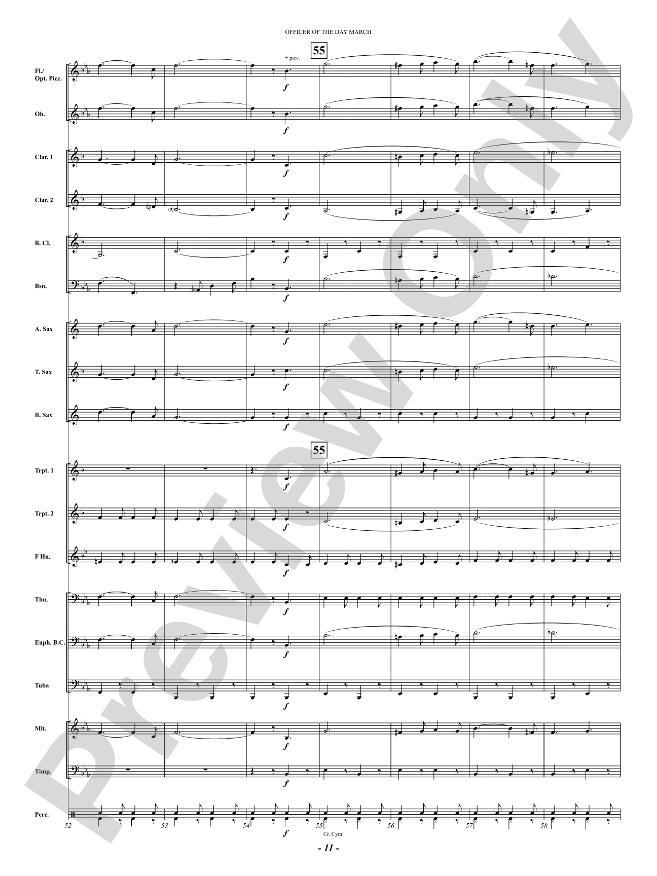 Officer Of The Day March: Concert Band Conductor Score & Parts