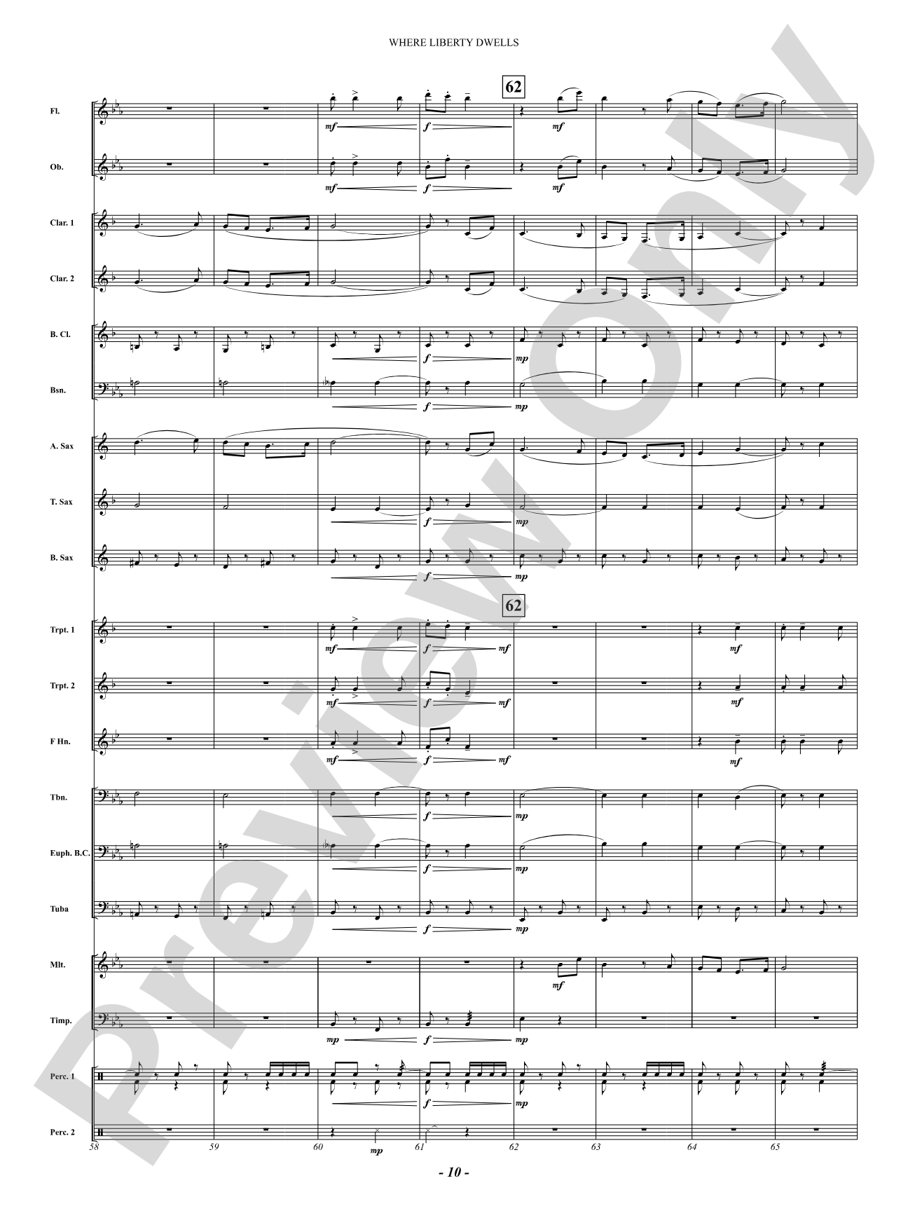 Where Liberty Dwells (March): Concert Band Conductor Score & Parts