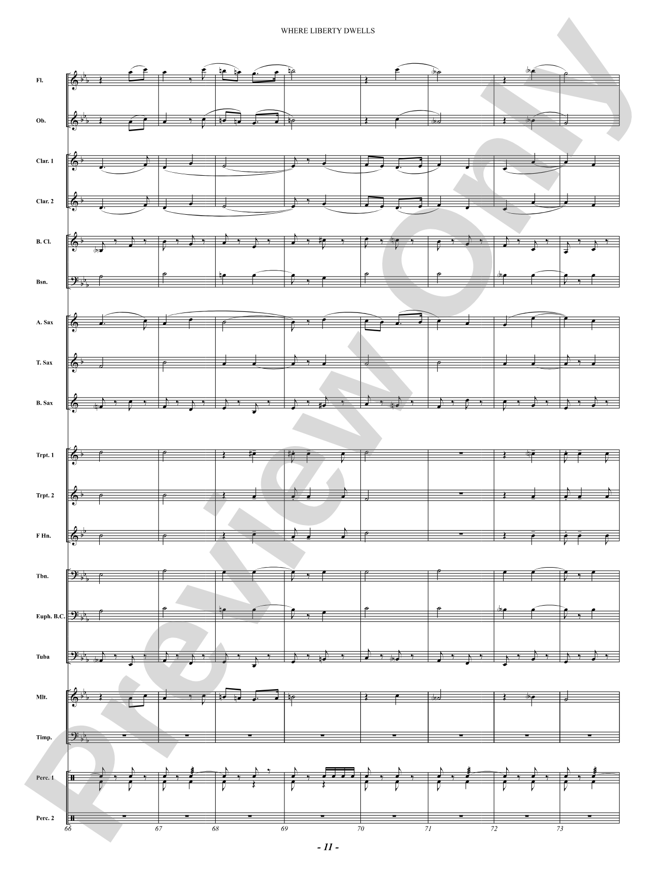 Where Liberty Dwells (March): Concert Band Conductor Score & Parts