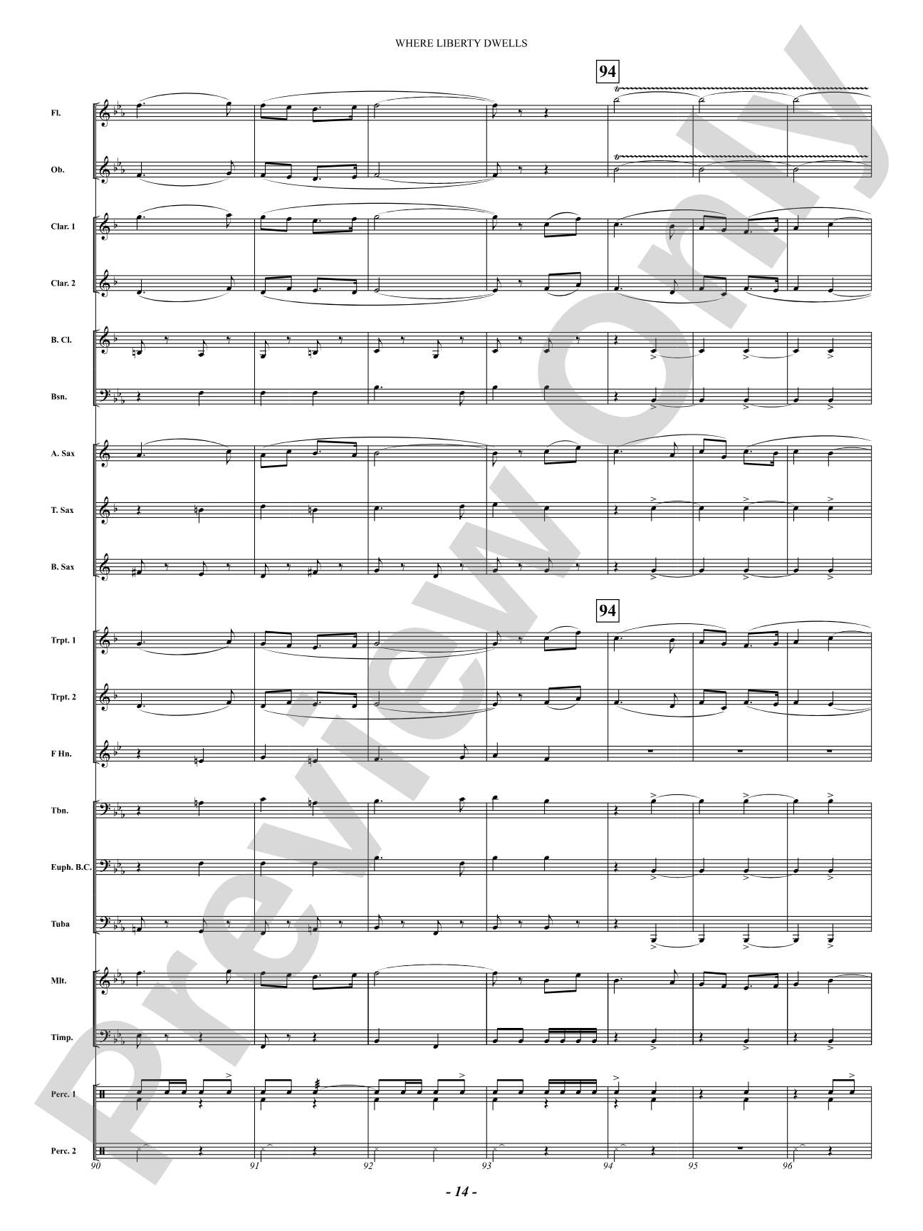 Where Liberty Dwells (March): Concert Band Conductor Score & Parts