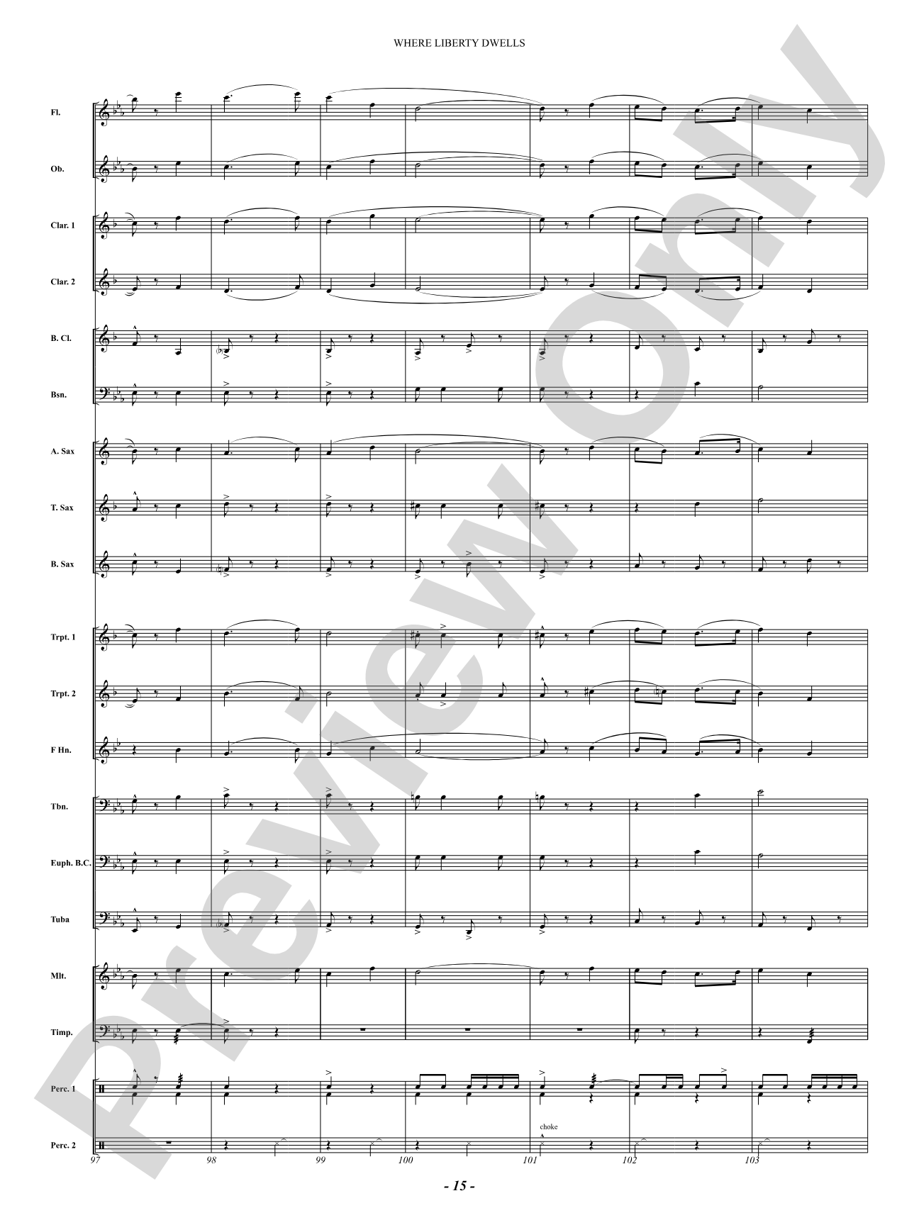 Where Liberty Dwells (March): Concert Band Conductor Score & Parts