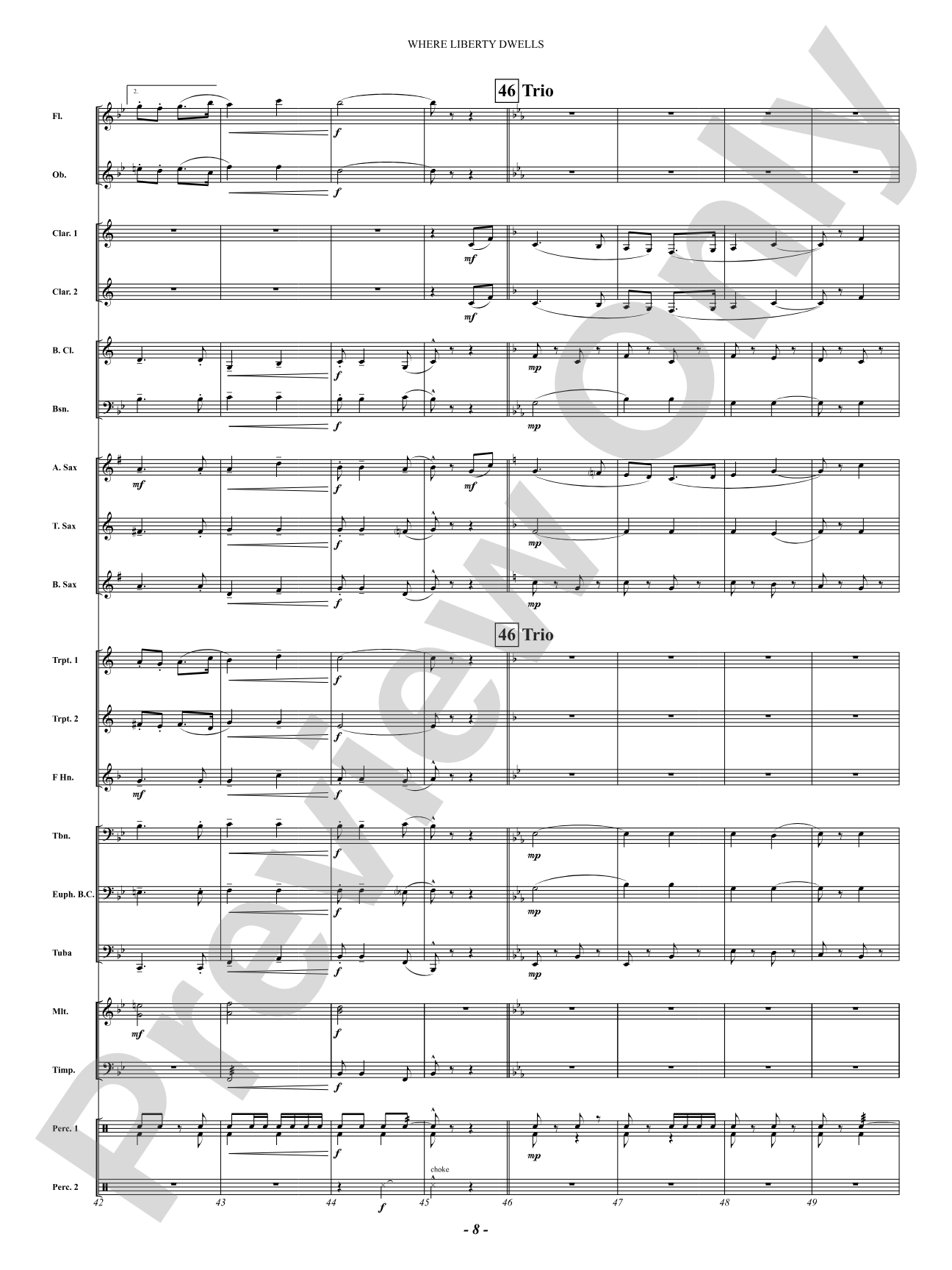 Where Liberty Dwells (March): Concert Band Conductor Score & Parts