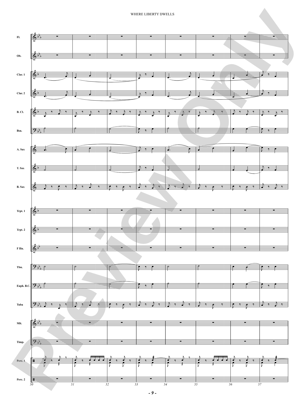 Where Liberty Dwells (March): Concert Band Conductor Score & Parts