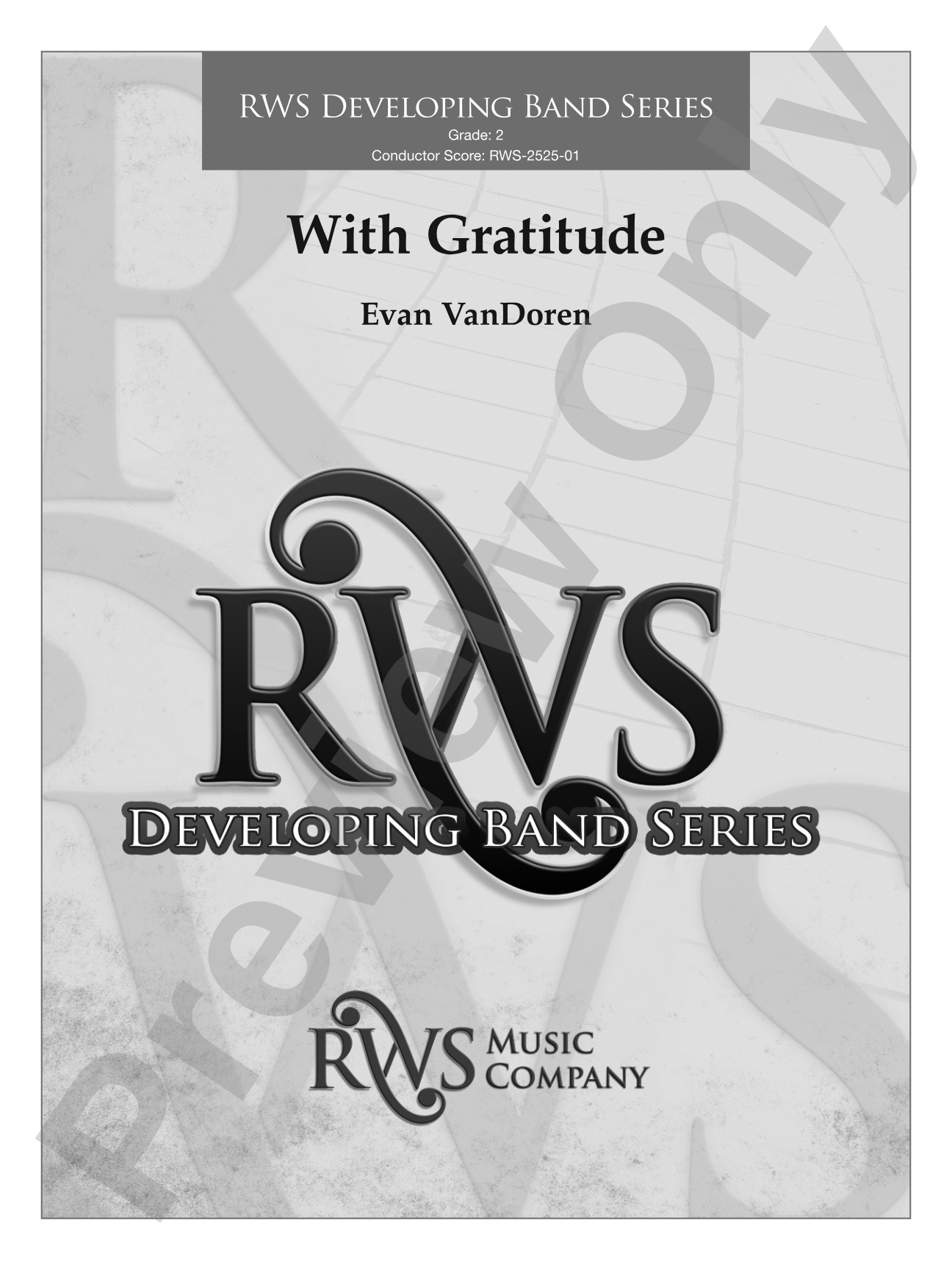 With Gratitude: Concert Band Conductor Score & Parts