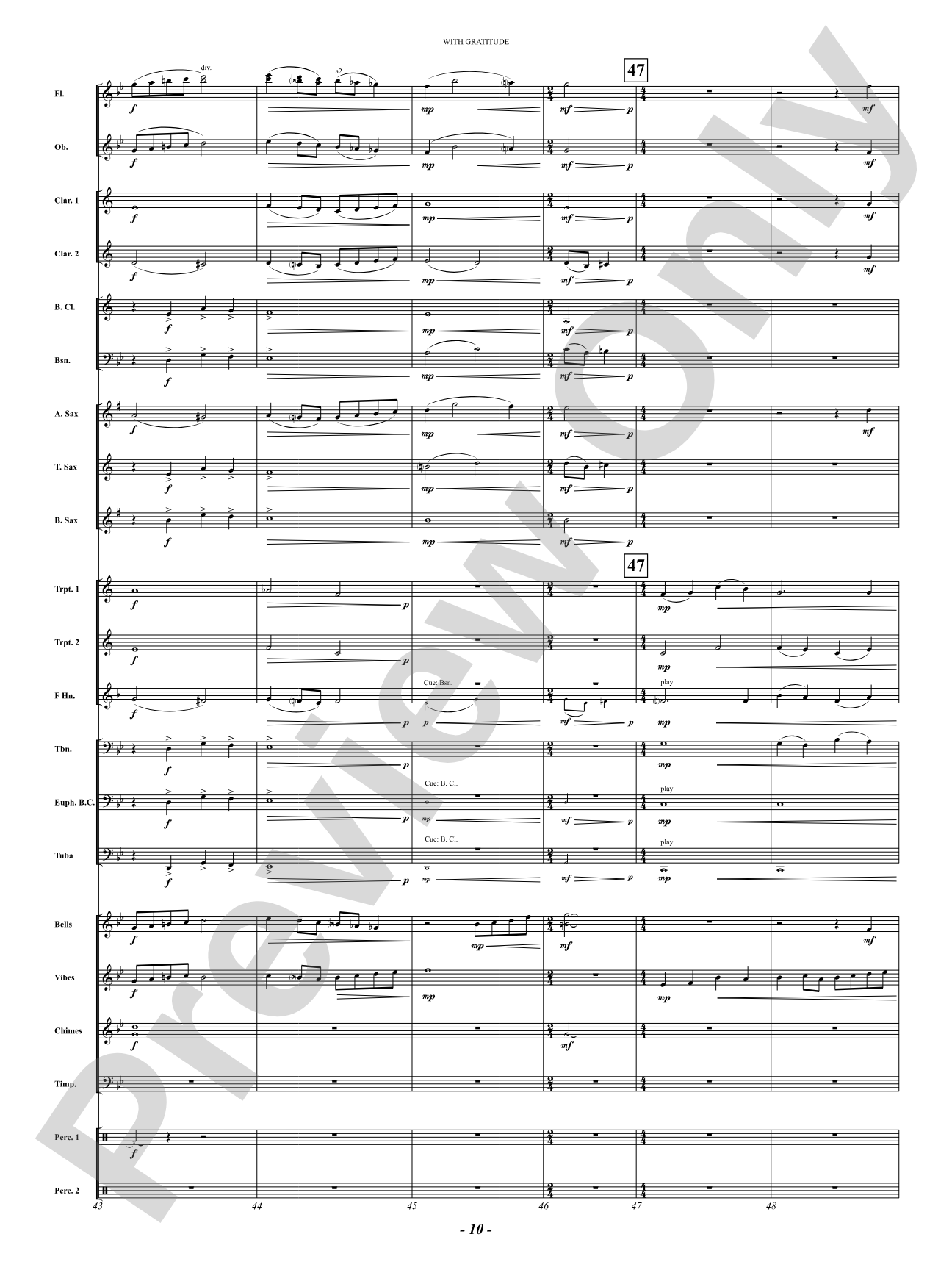 With Gratitude: Concert Band Conductor Score & Parts