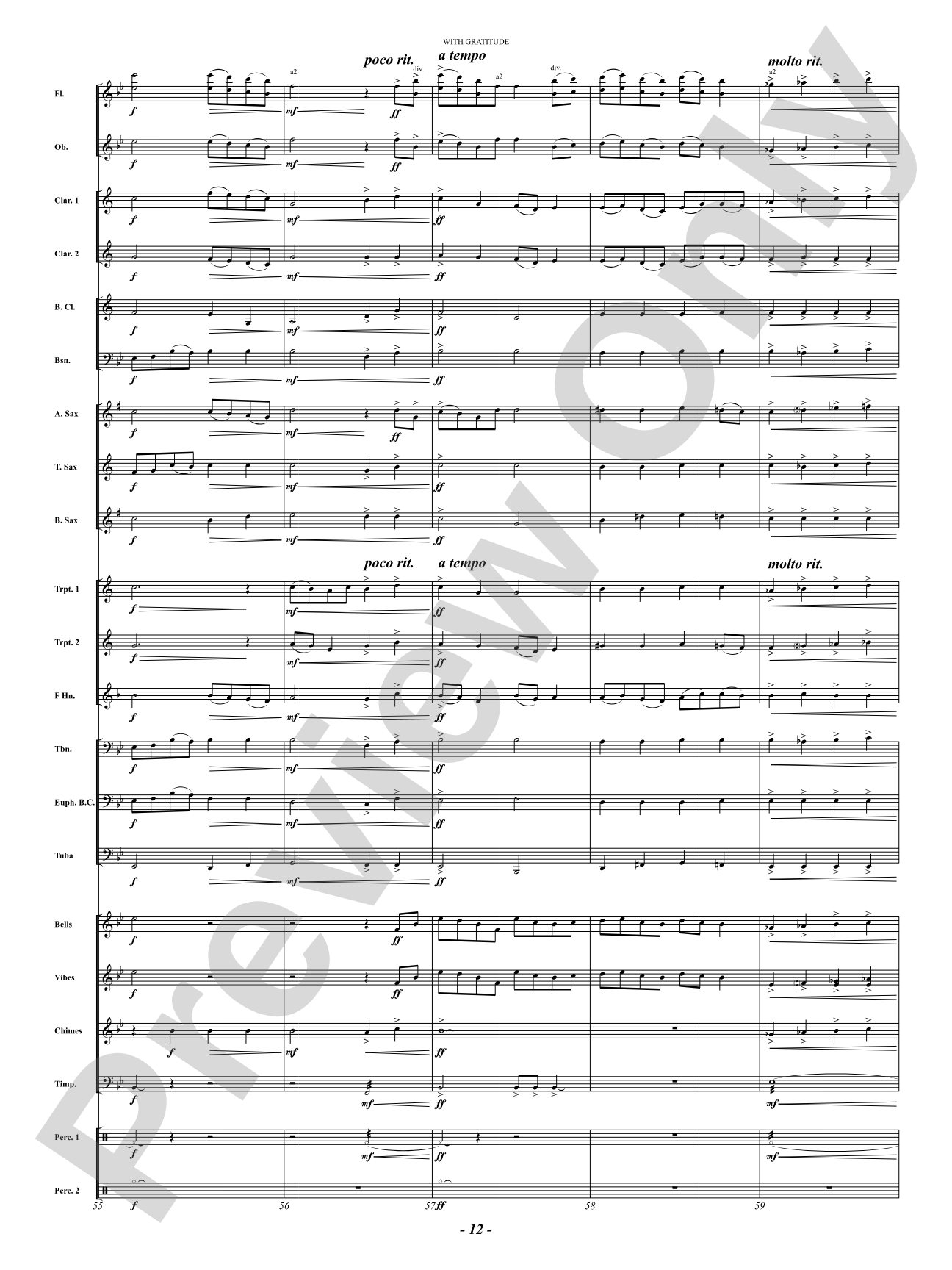With Gratitude: Concert Band Conductor Score & Parts