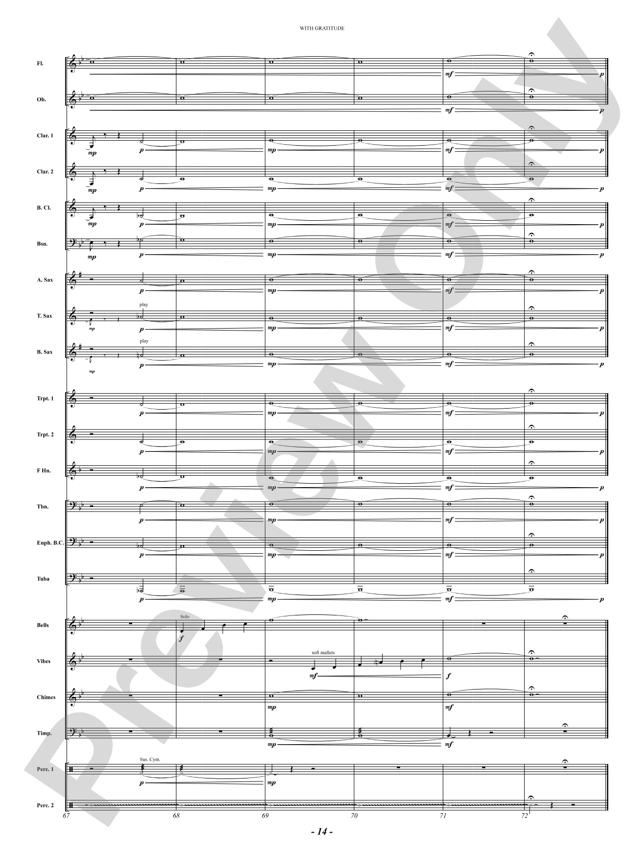 With Gratitude: Concert Band Conductor Score & Parts