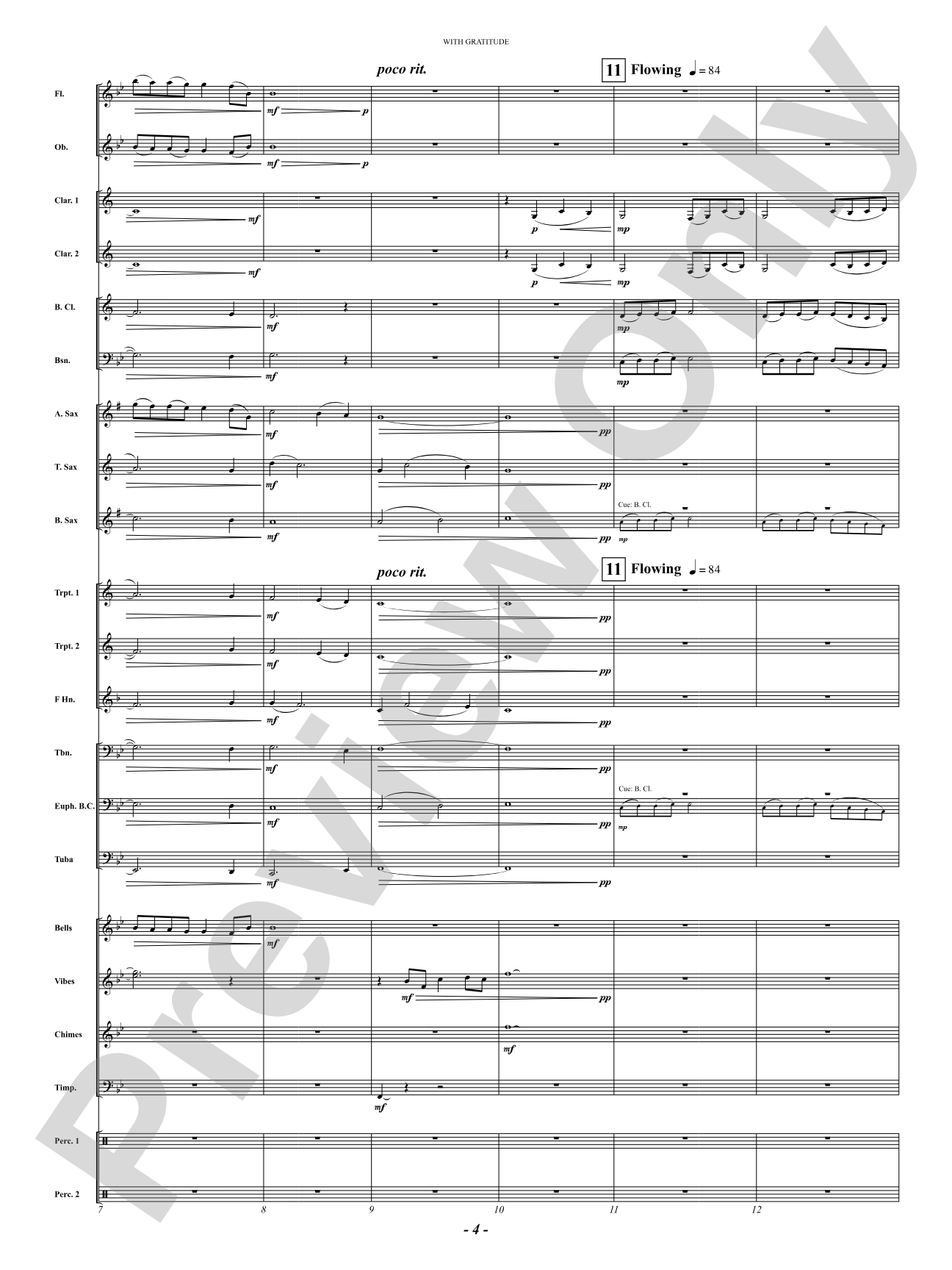 With Gratitude: Concert Band Conductor Score & Parts