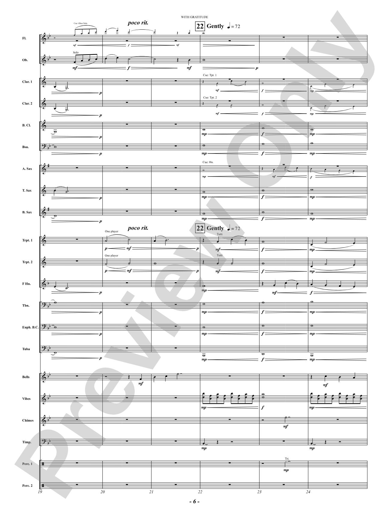 With Gratitude: Concert Band Conductor Score & Parts