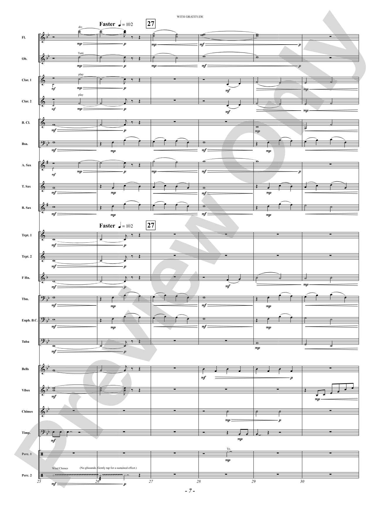 With Gratitude: Concert Band Conductor Score & Parts