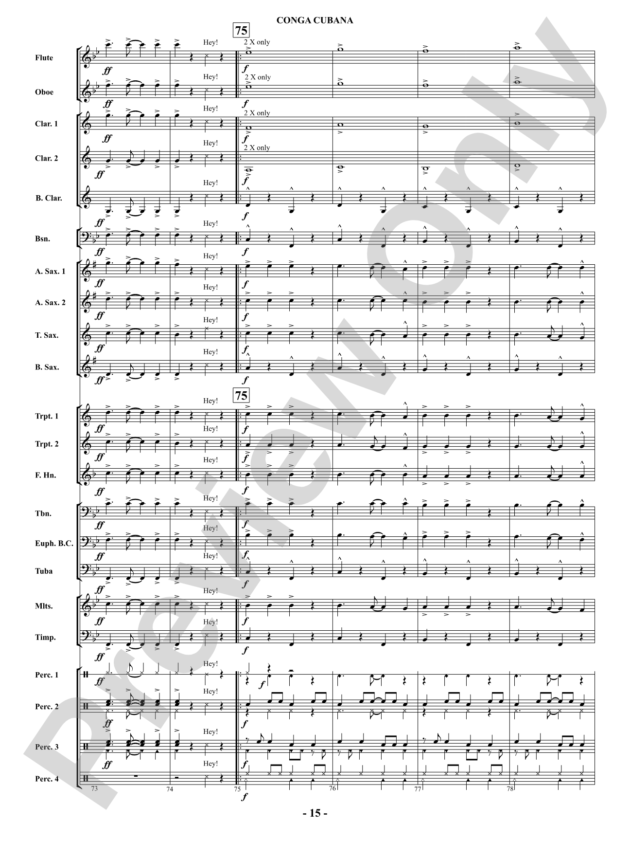 Conga Cubana: Concert Band Conductor Score & Parts