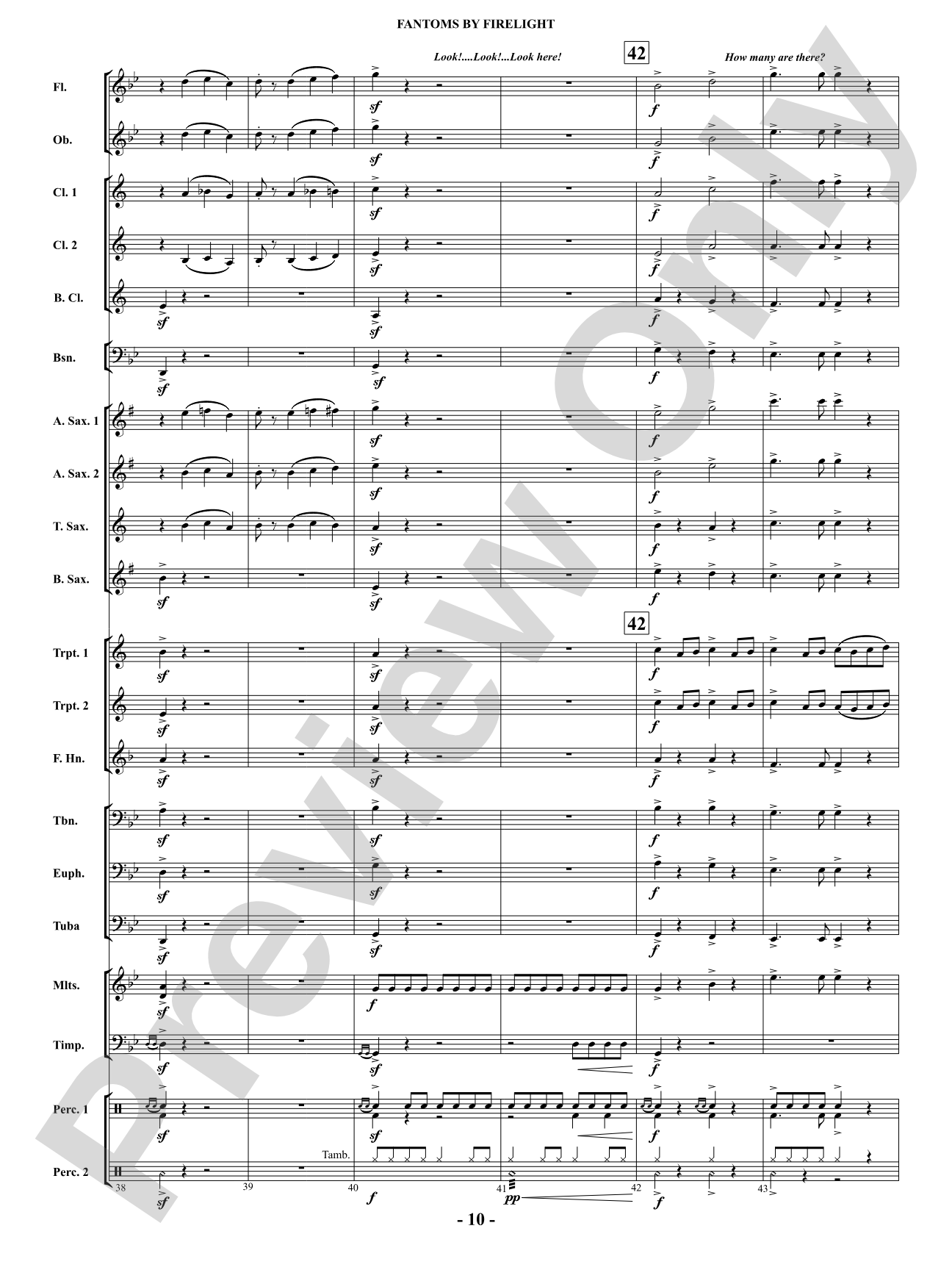 Fantoms By Firelight (for Narrator and Band): Score