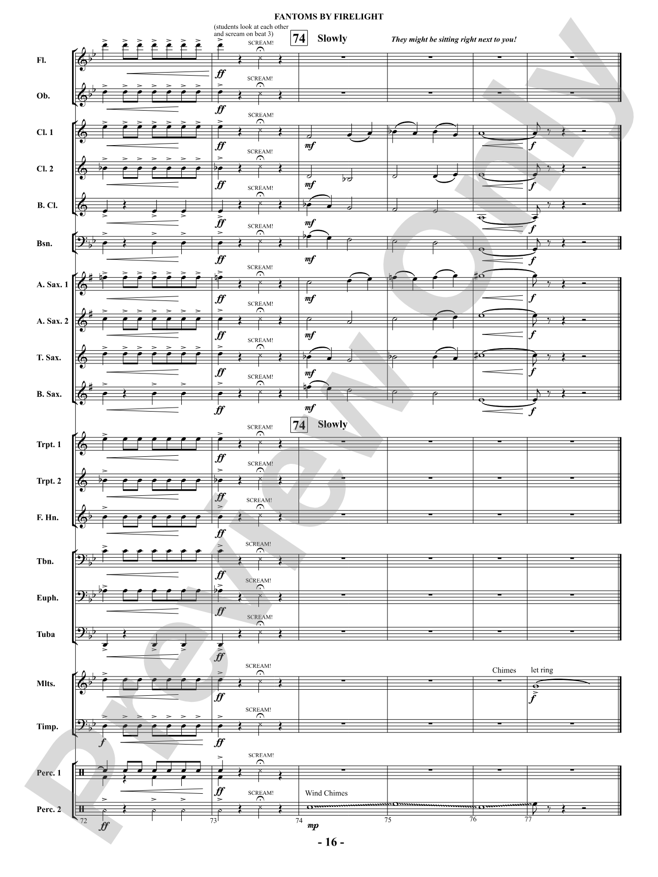 Fantoms By Firelight (for Narrator and Band): Score