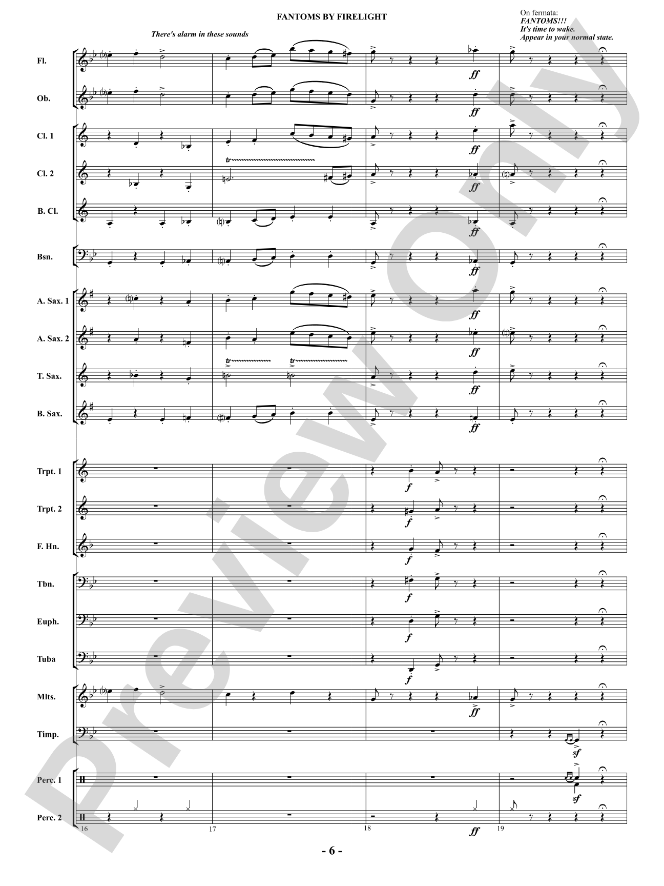 Fantoms By Firelight (for Narrator and Band): Score