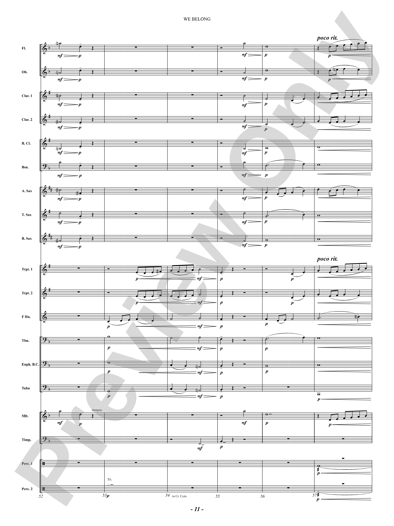 We Belong: Concert Band Conductor Score & Parts