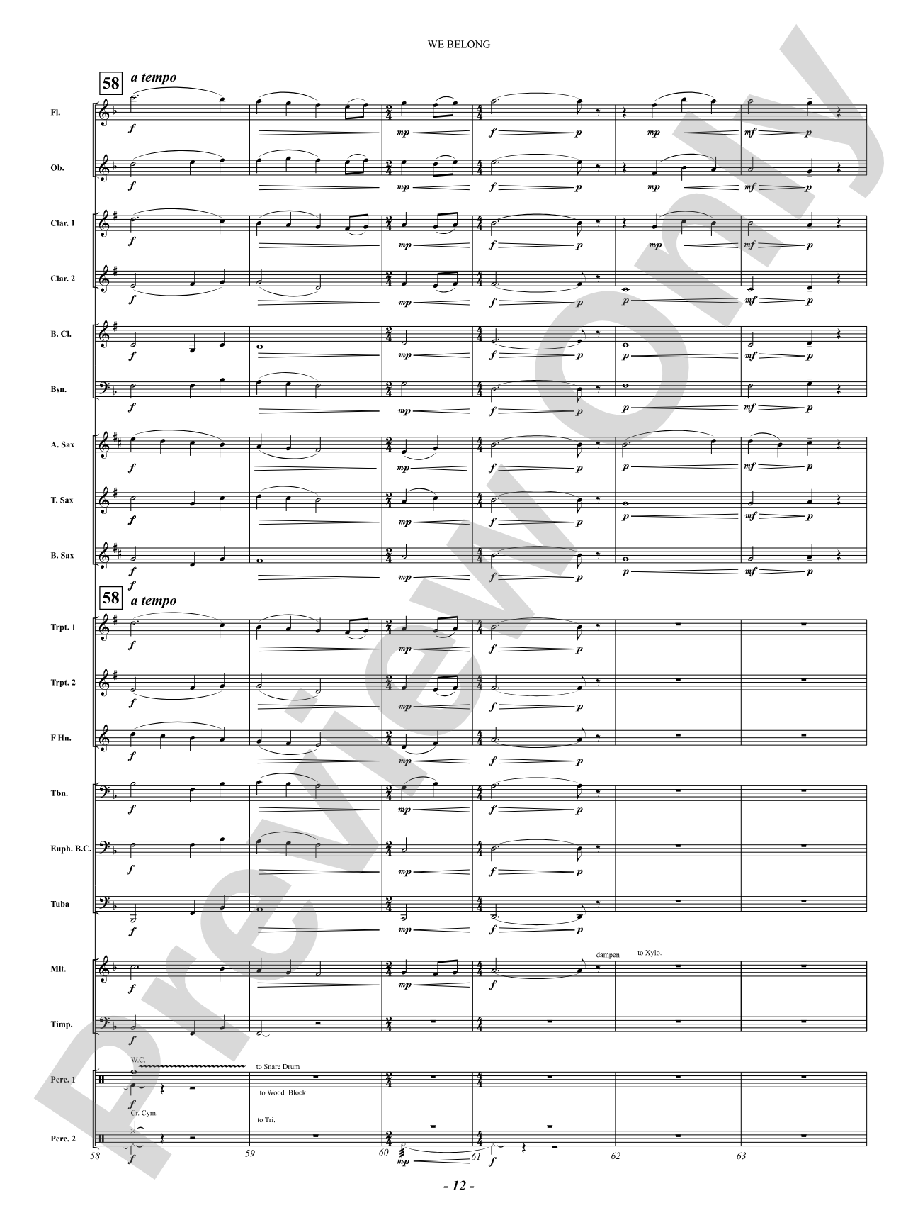 We Belong: Concert Band Conductor Score & Parts
