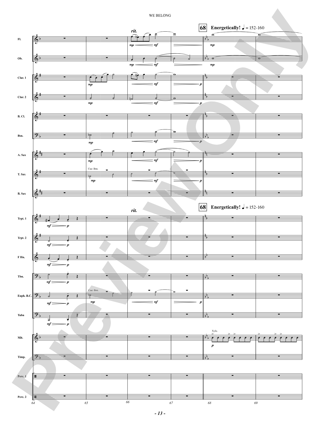 We Belong: Concert Band Conductor Score & Parts
