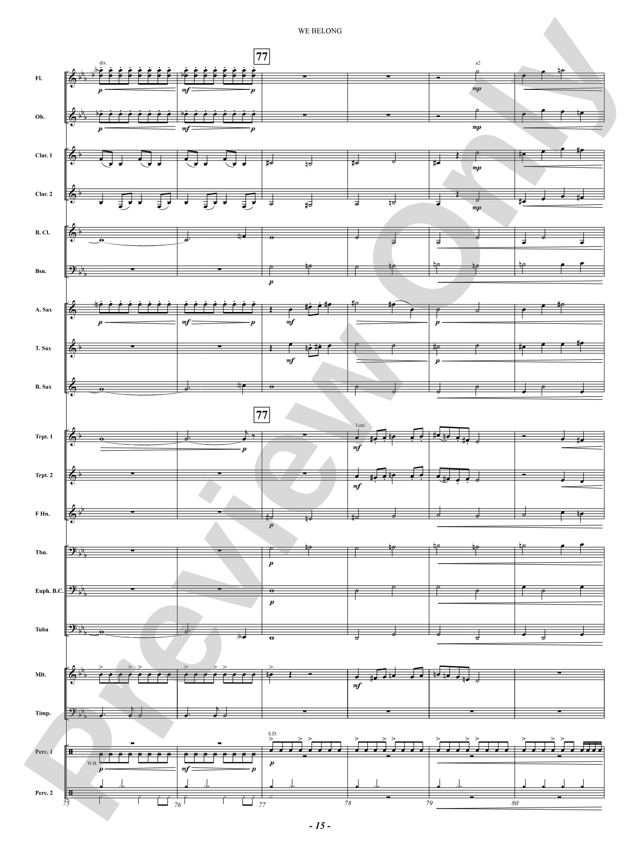 We Belong: Concert Band Conductor Score & Parts