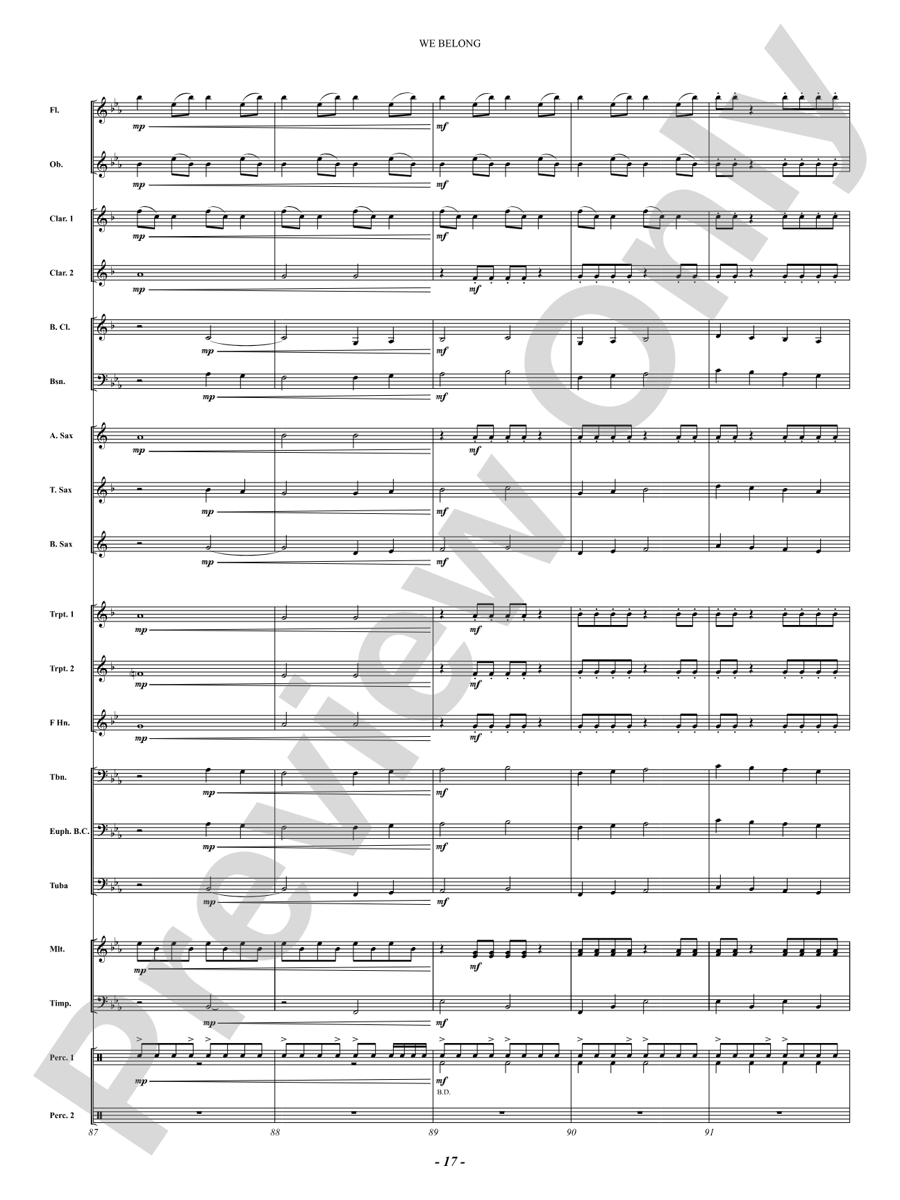 We Belong: Concert Band Conductor Score & Parts