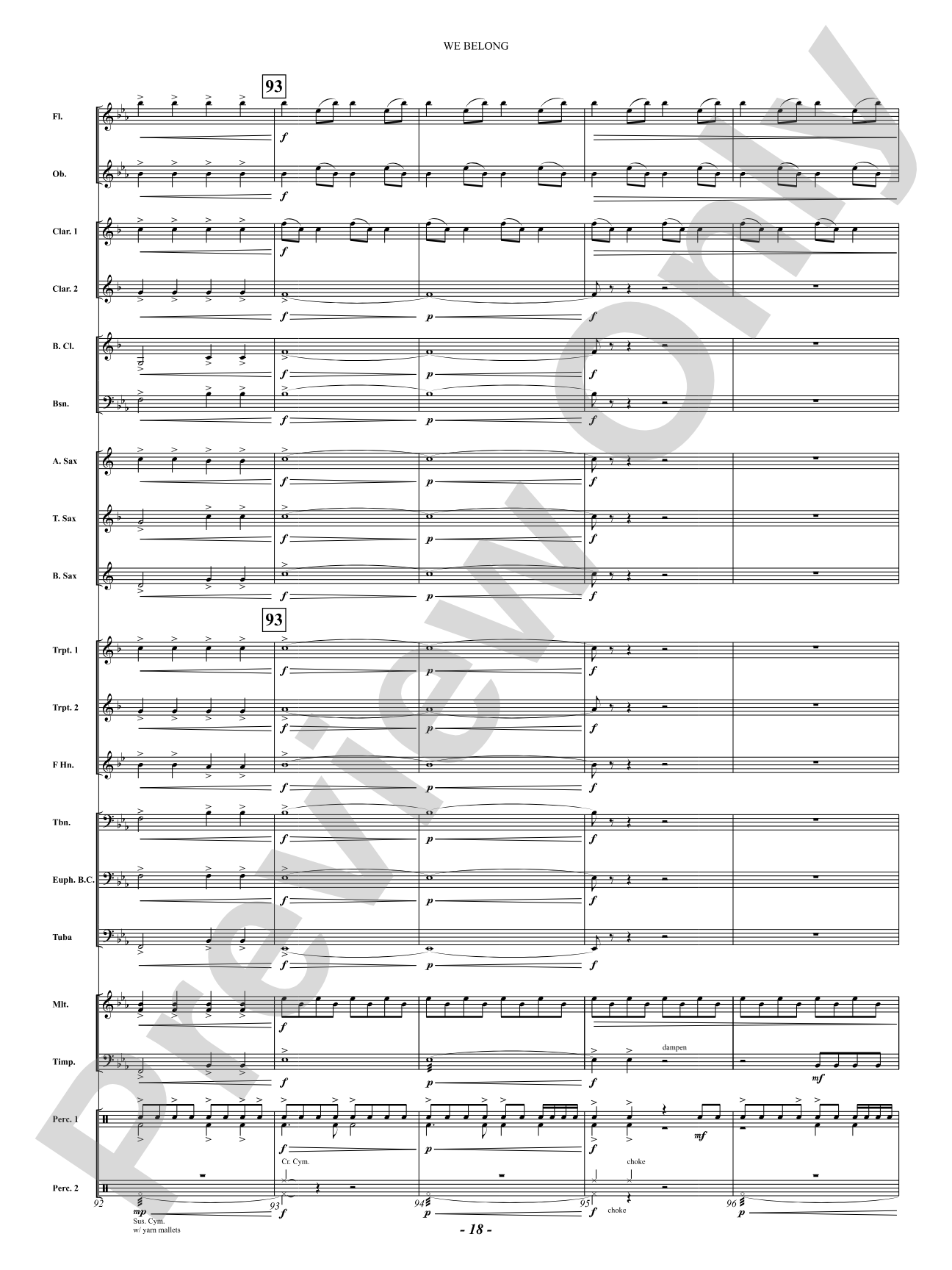 We Belong: Concert Band Conductor Score & Parts