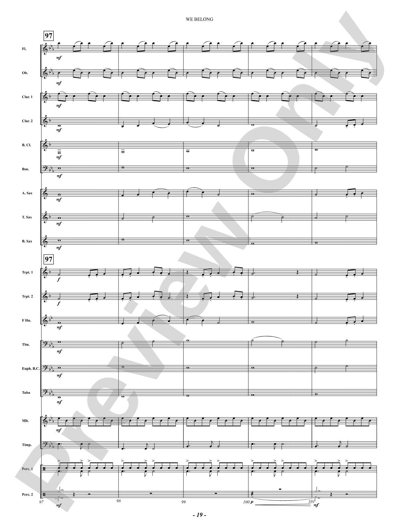 We Belong: Concert Band Conductor Score & Parts