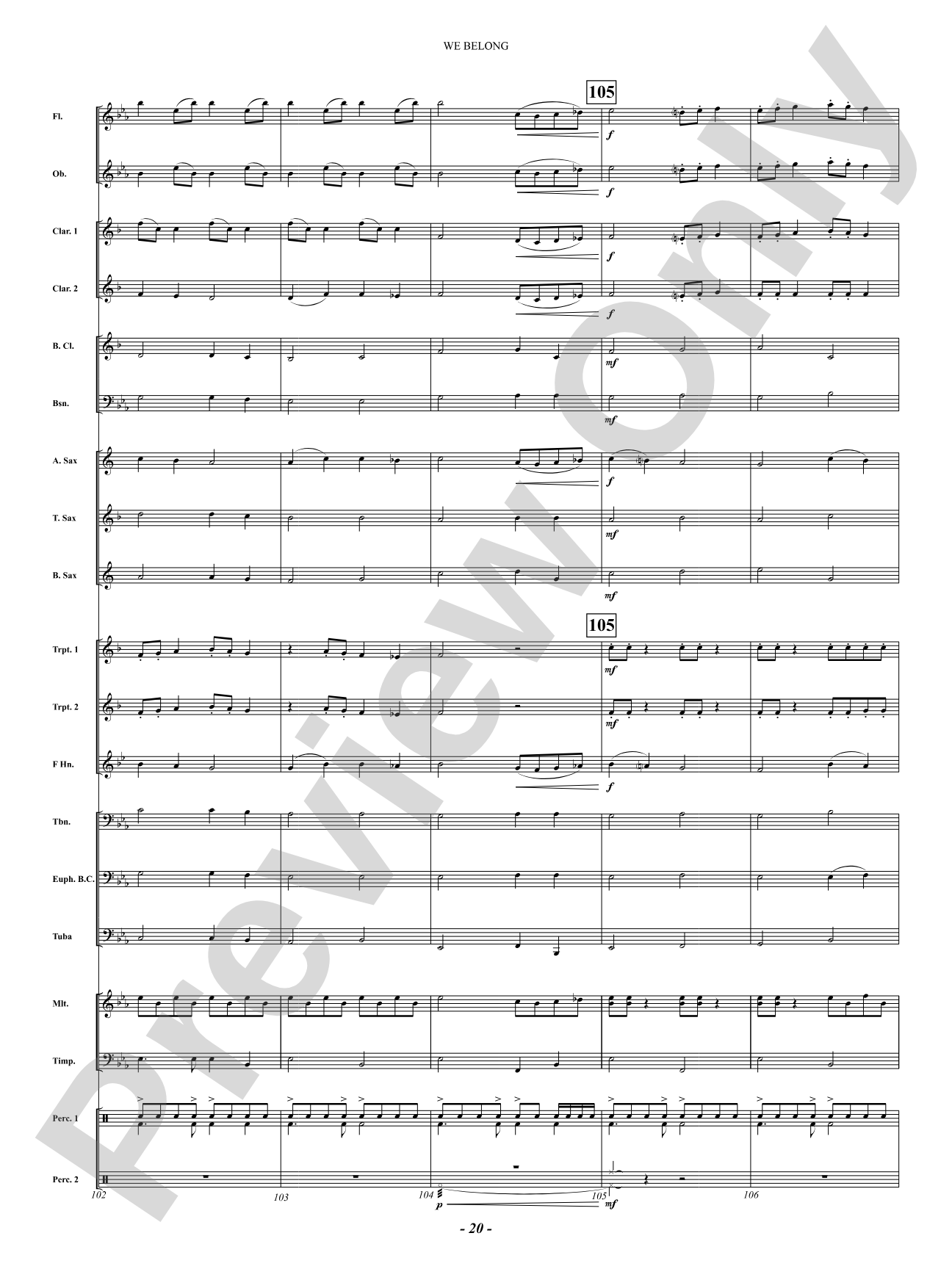 We Belong: Concert Band Conductor Score & Parts