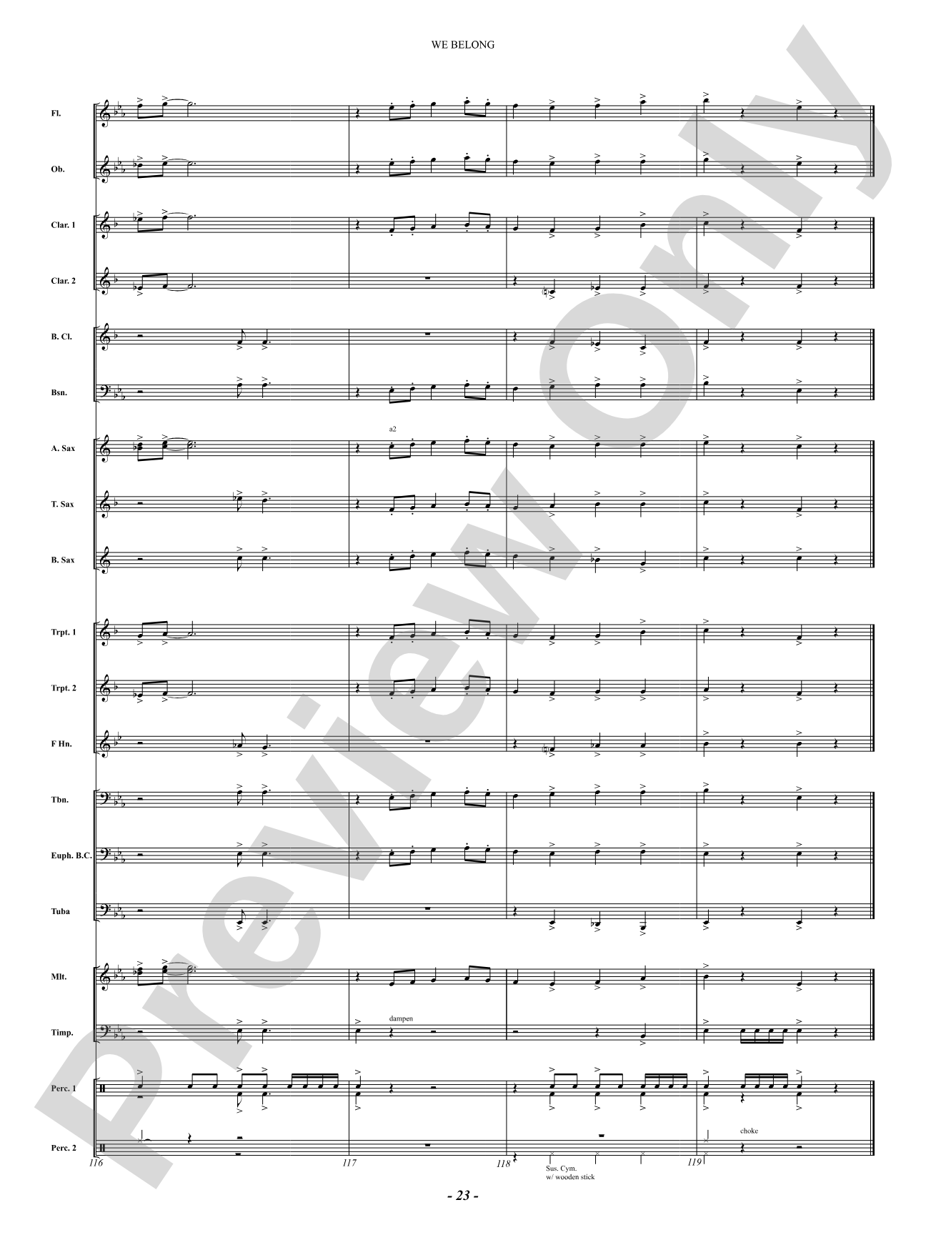 We Belong: Concert Band Conductor Score & Parts
