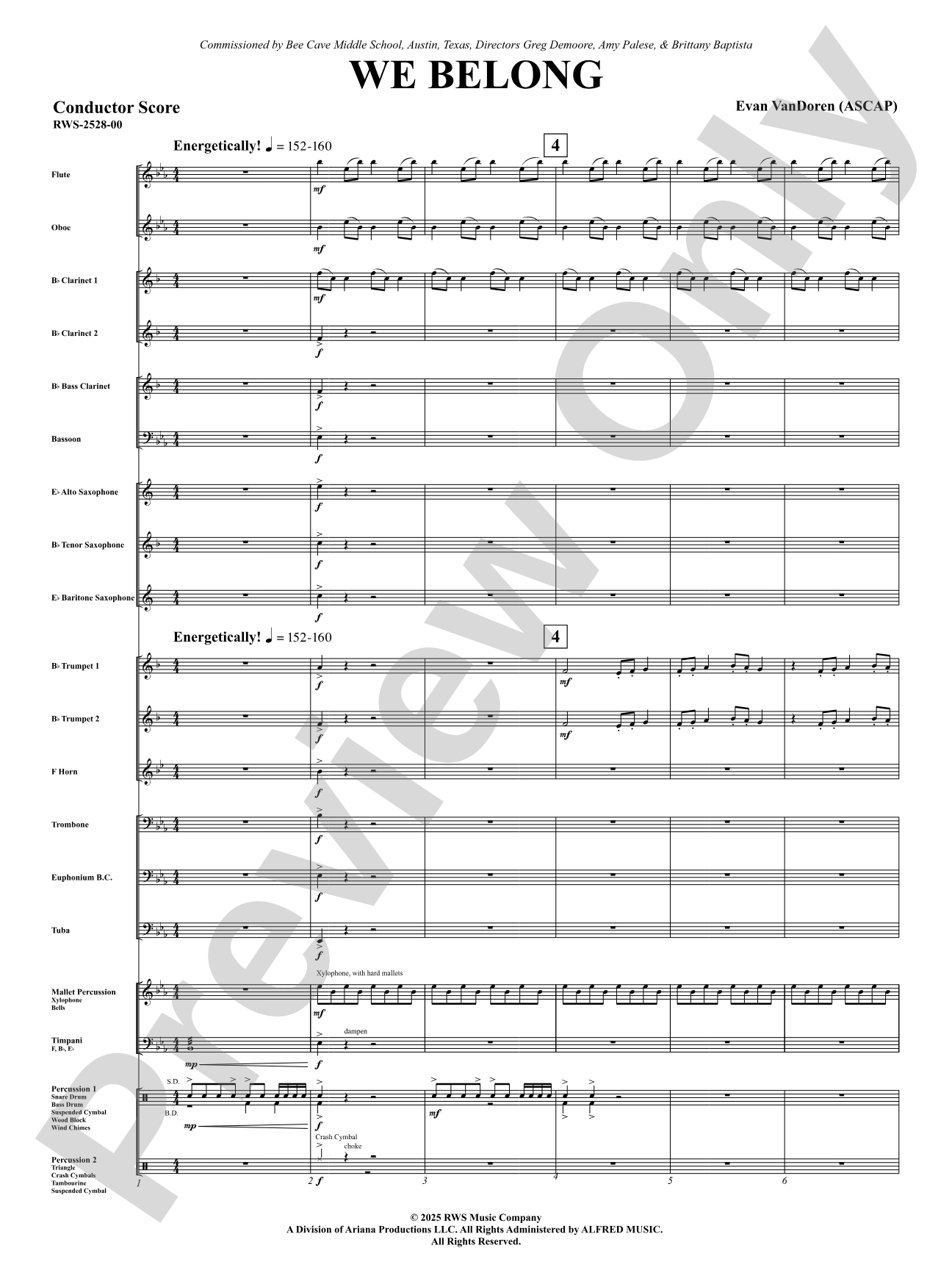 We Belong: Concert Band Conductor Score & Parts