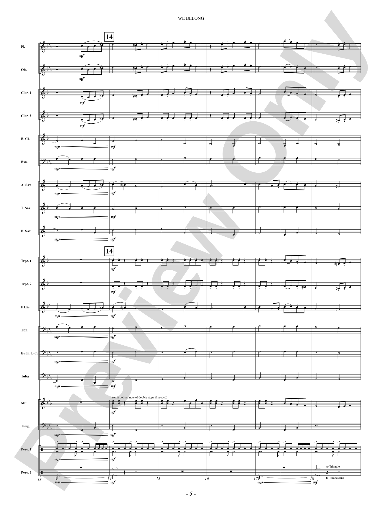 We Belong: Concert Band Conductor Score & Parts