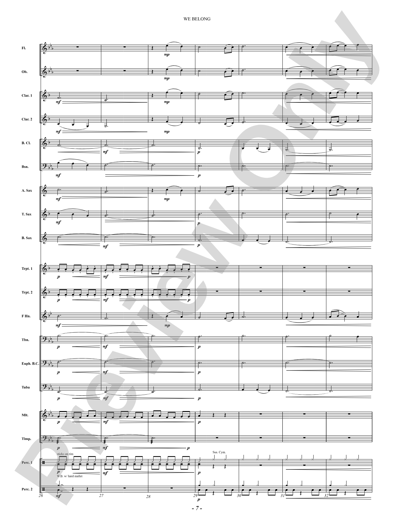 We Belong: Concert Band Conductor Score & Parts