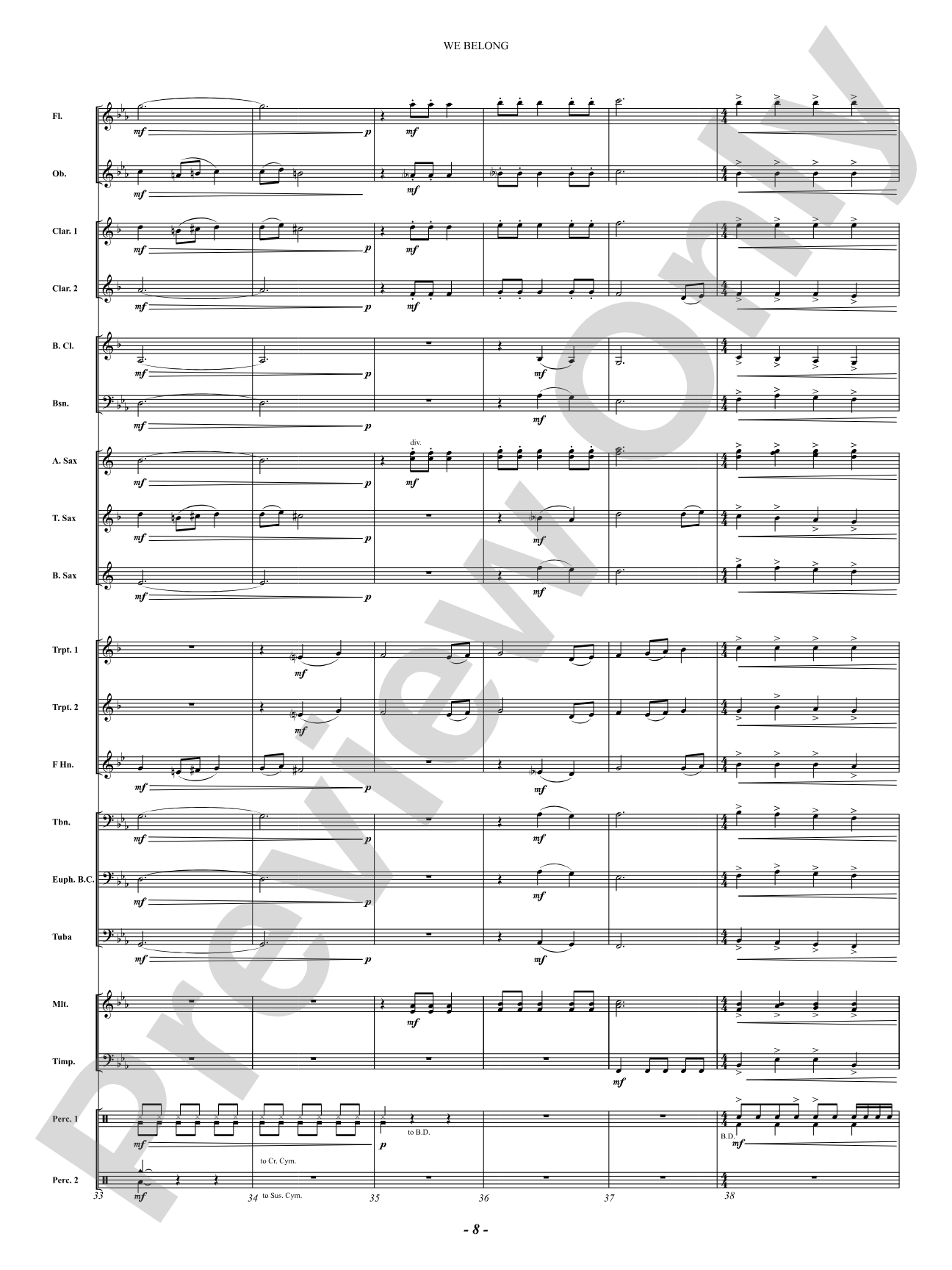 We Belong: Concert Band Conductor Score & Parts