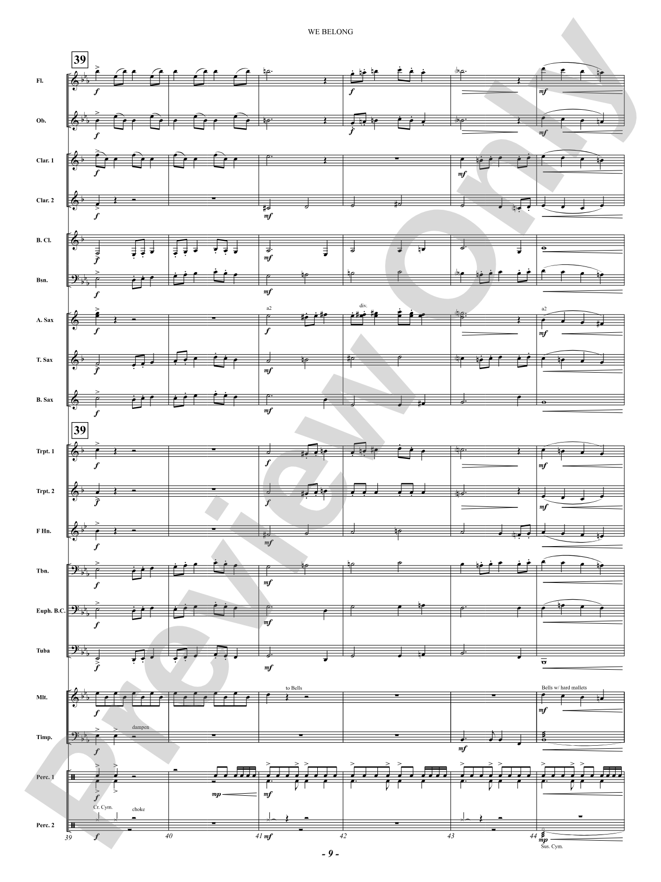 We Belong: Concert Band Conductor Score & Parts